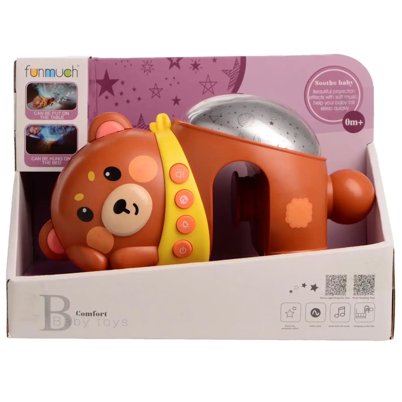 Игрушка Funmuch Проектор на кровать Мишка, колыбельные, белый шум UA