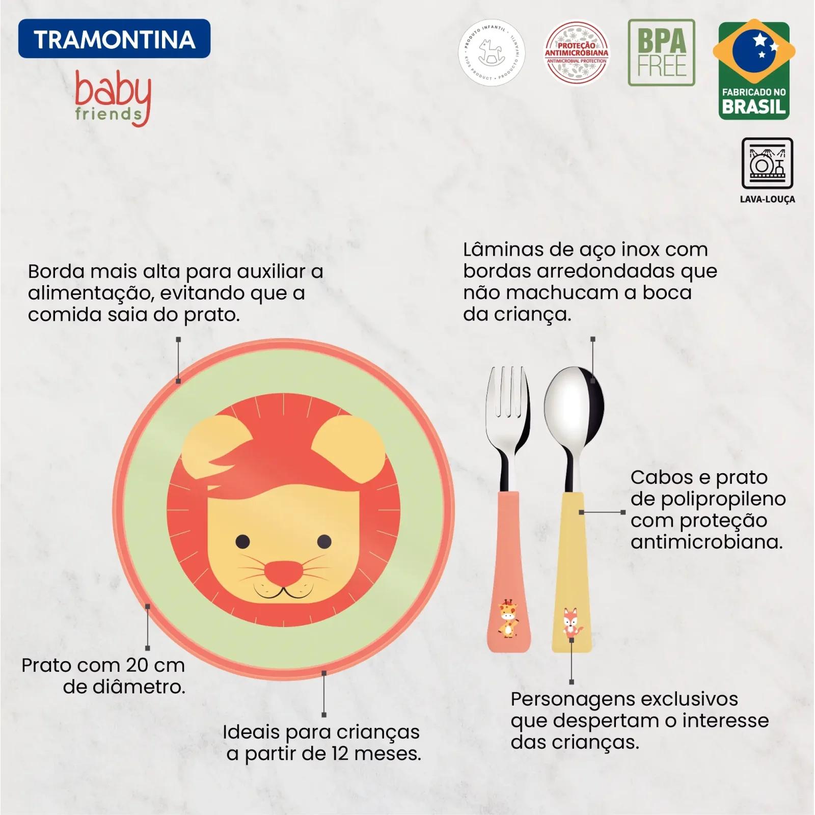 Дитячий набір Tramontina Baby Friends, 3 предмети UA