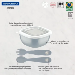 Дитячий набір Tramontina Baby Le Petit gray, 3 предмети UA