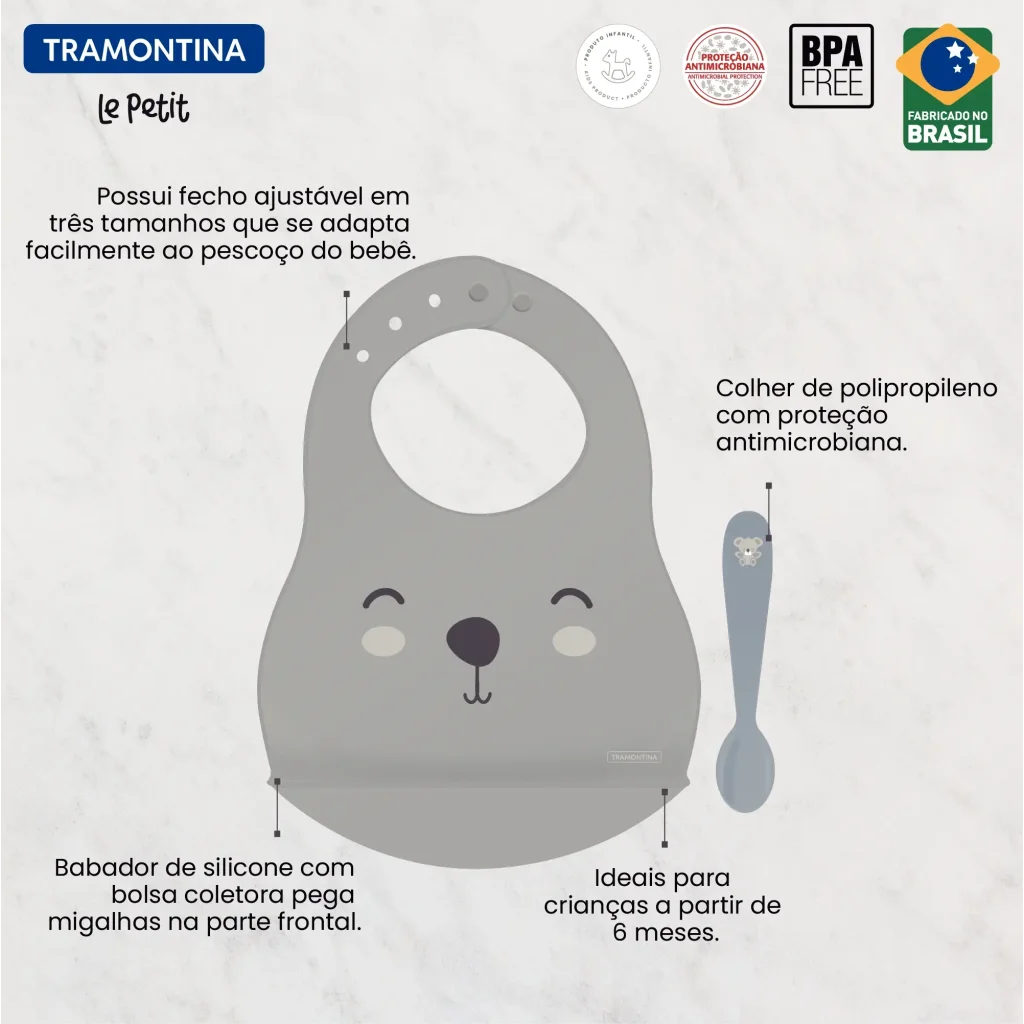 Дитячий набір Tramontina Baby Le Petit gray, 2 предмети UA