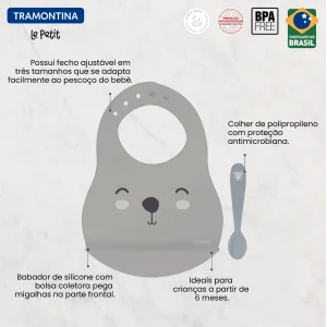 Дитячий набір Tramontina Baby Le Petit gray, 2 предмети UA