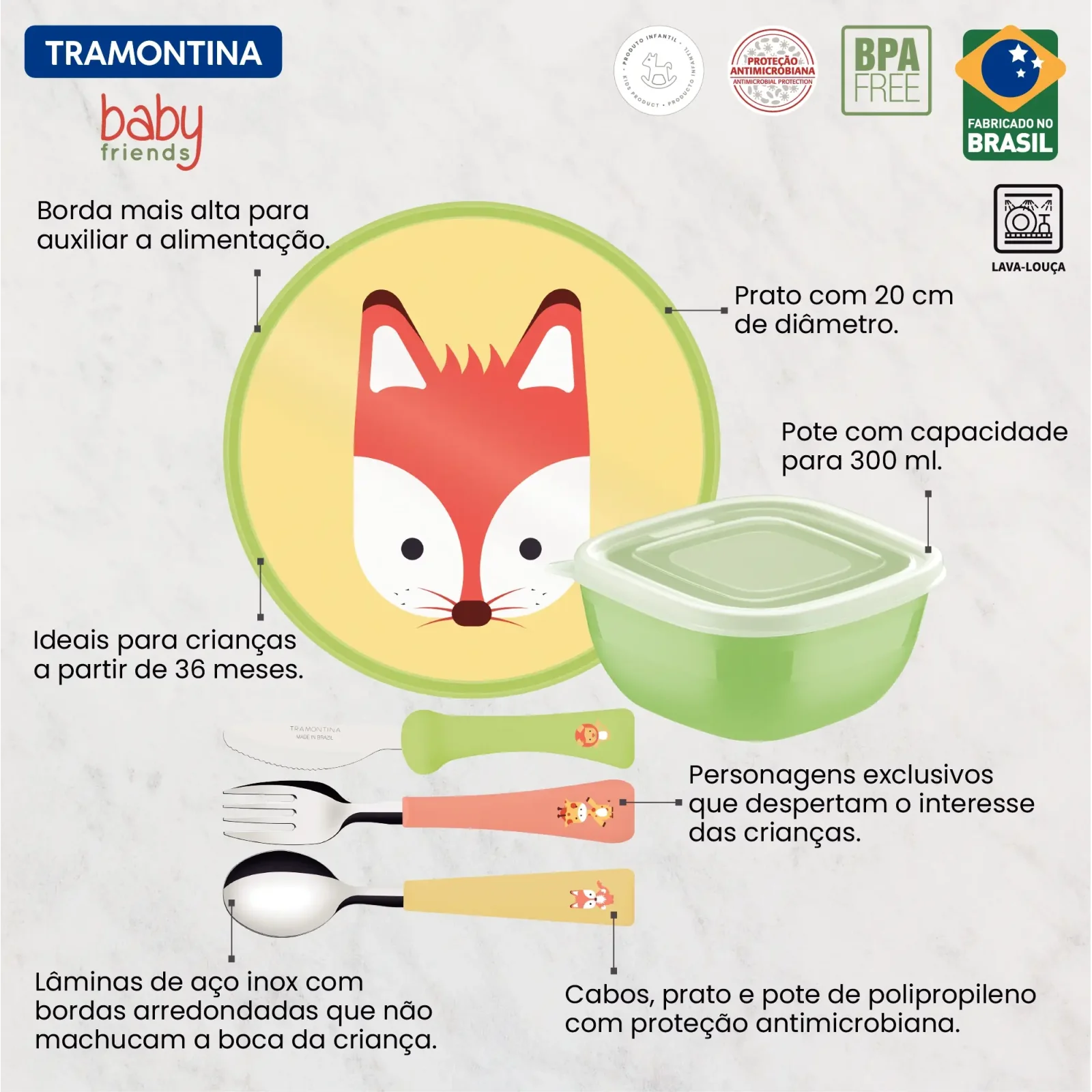 Набор детской посуды Tramontina Baby Friends, 5 предметов UA