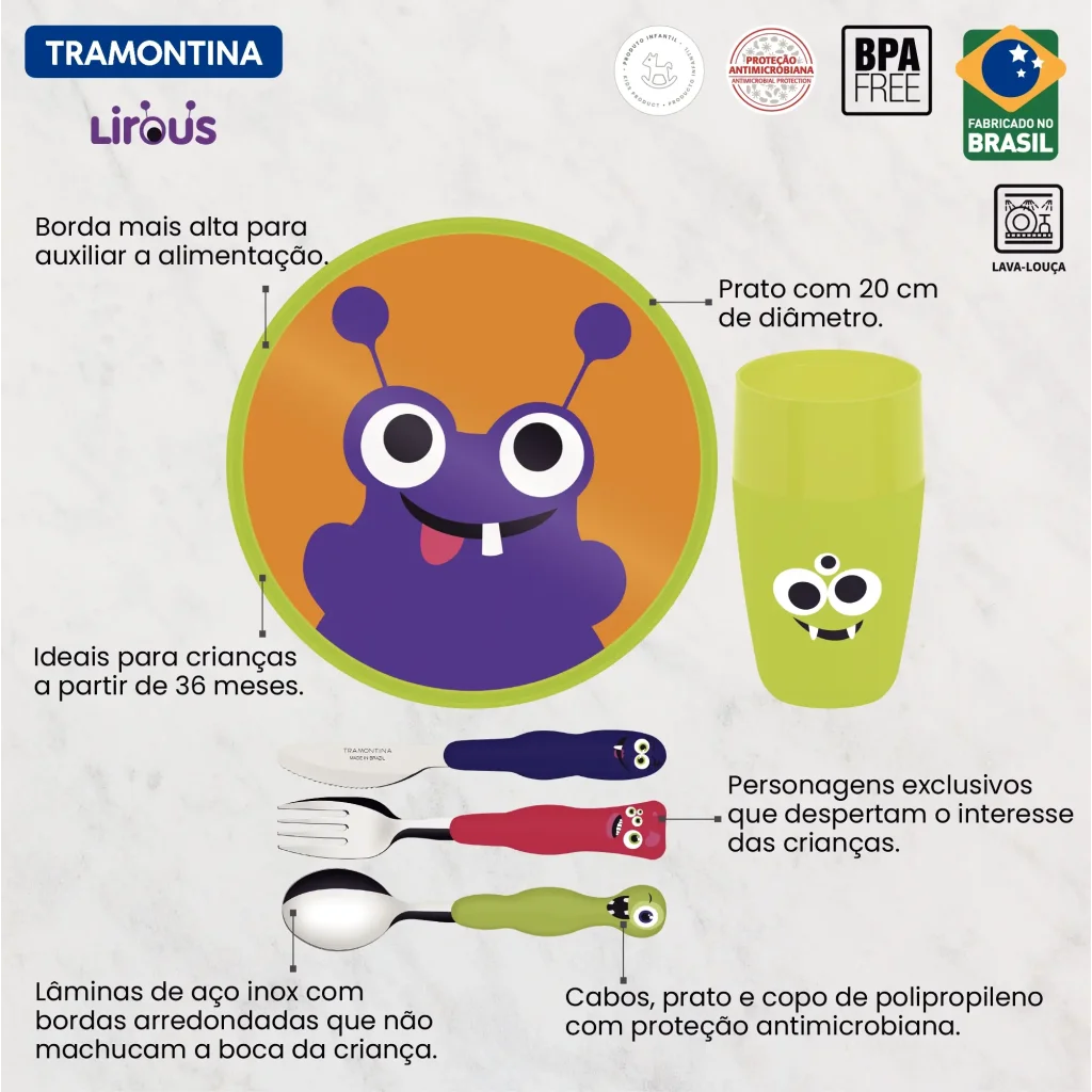 Дитячий набір Tramontina Baby Lirous, 5 предметів UA