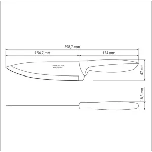 Набори ножів TRAMONTINA PLENUS light grey Chef 178мм -12шт коробка (23426/037) UA
