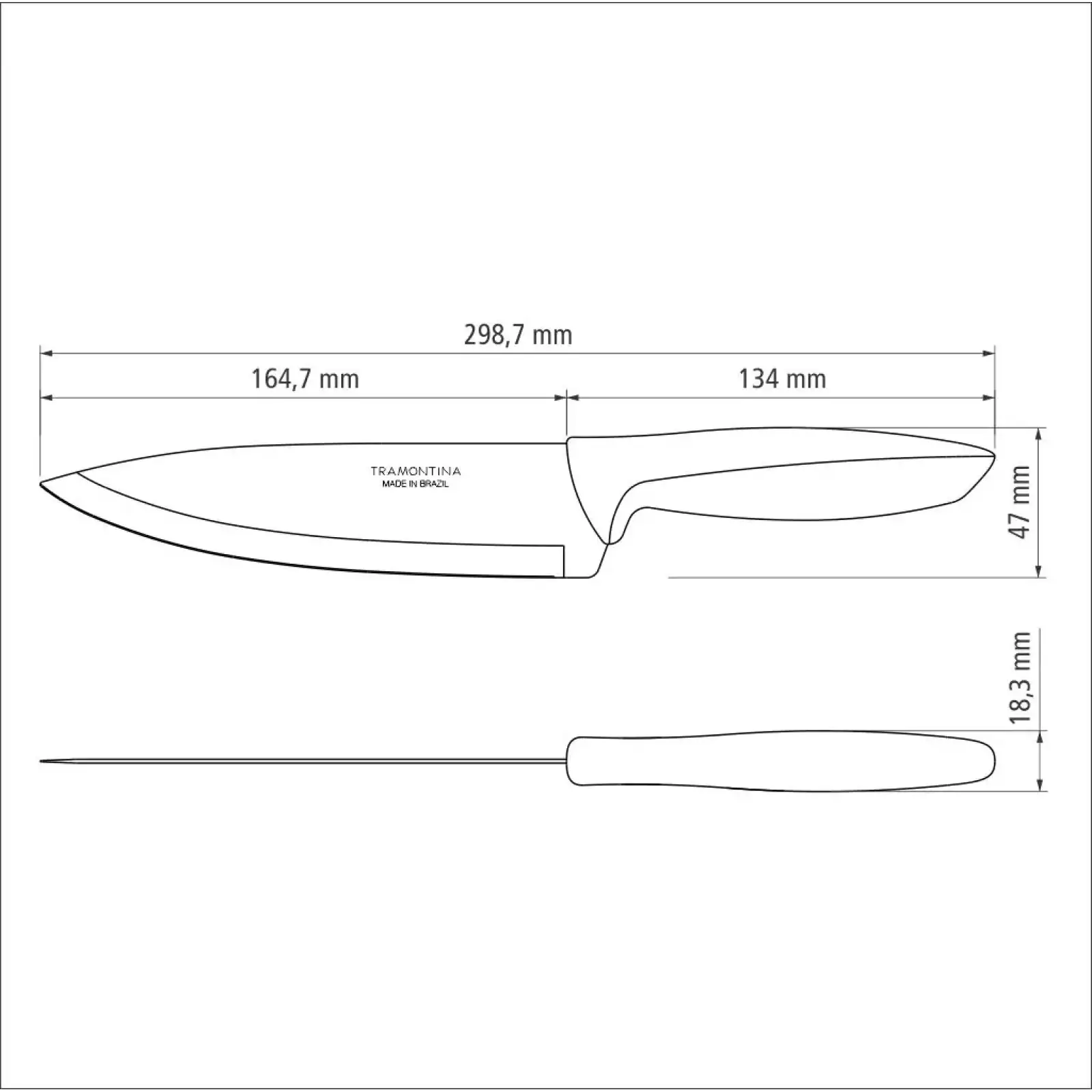 Набори ножів TRAMONTINA PLENUS light grey Chef 203мм-12шт коробка (23426/038) UA