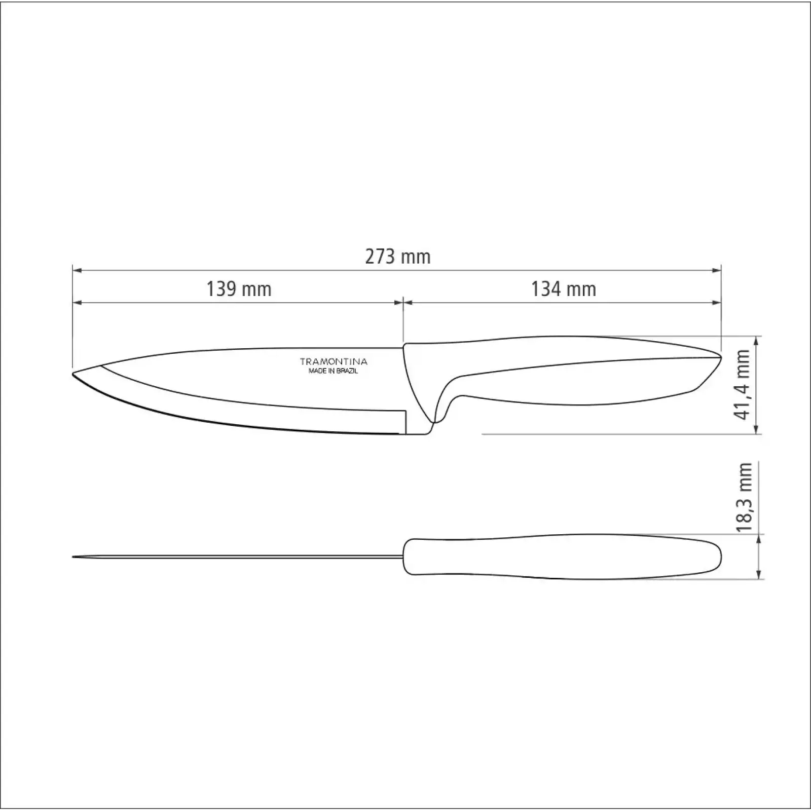 Набори ножів TRAMONTINA PLENUS light grey Chef 152мм -12шт коробка (23426/036) UA