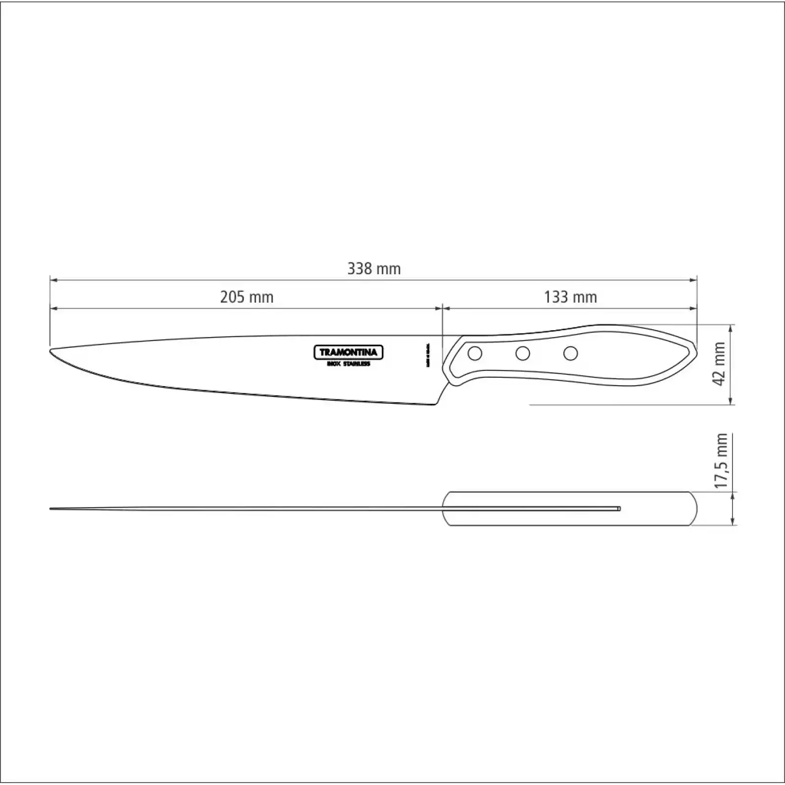 Ніж TRAMONTINA Barbecue POLYWOOD ніж д/м`яса 203мм інд.бл (21190/178) UA