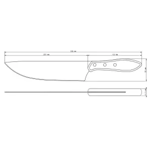 Ніж TRAMONTINA Barbecue POLYWOOD д/м'яса 203мм(сам.шир) (чер.дер) інд.уп (21191/178) UA