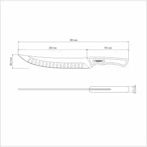 Ніж TRAMONTINA Churrasco Black М'ясник 253 мм (22841/110) UA