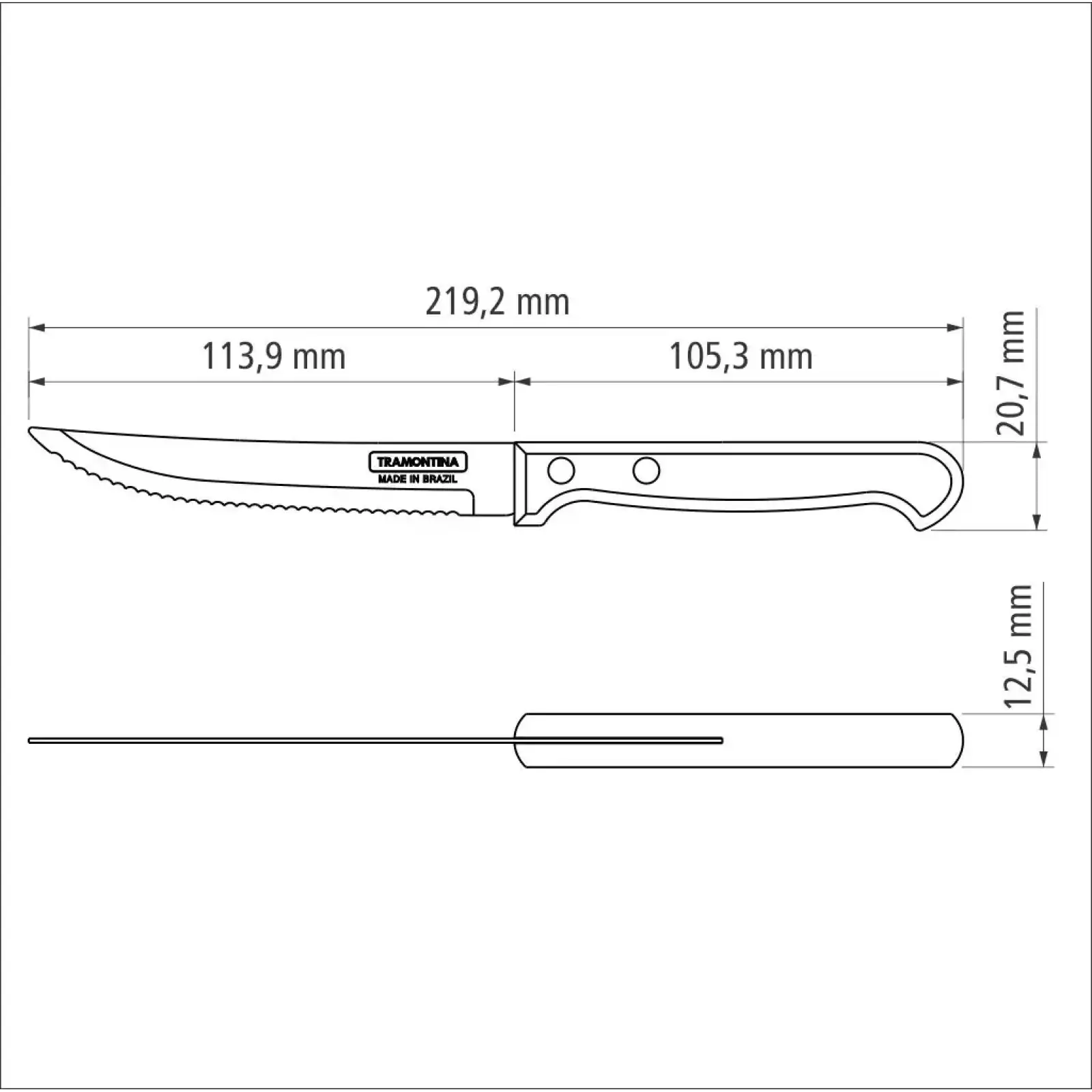Ніж TRAMONTINA POLYWOOD /127 мм д/стейка інд.уп. (21122/195) UA