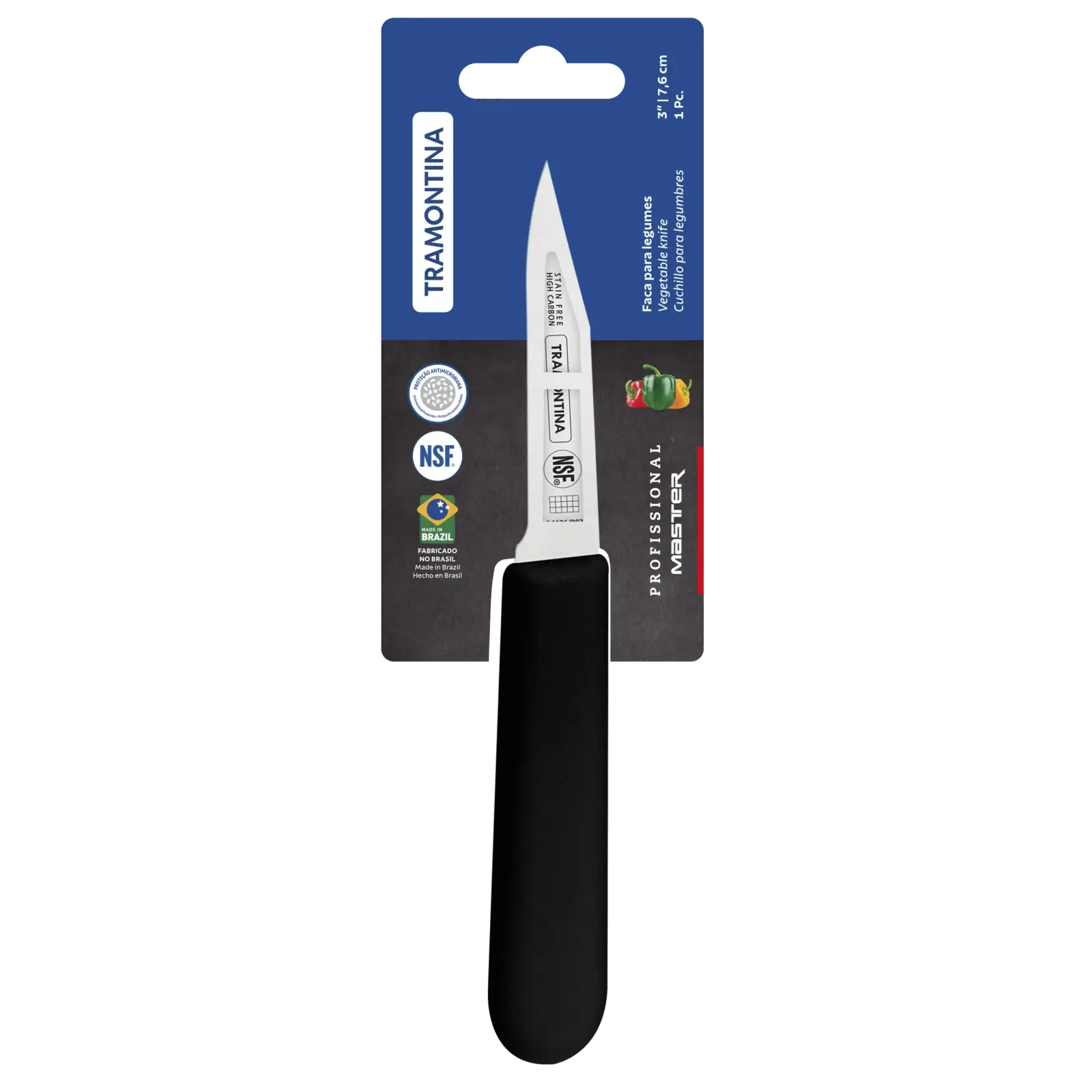 Нож для овощей Tramontina Profissional Master black, 76 мм UA
