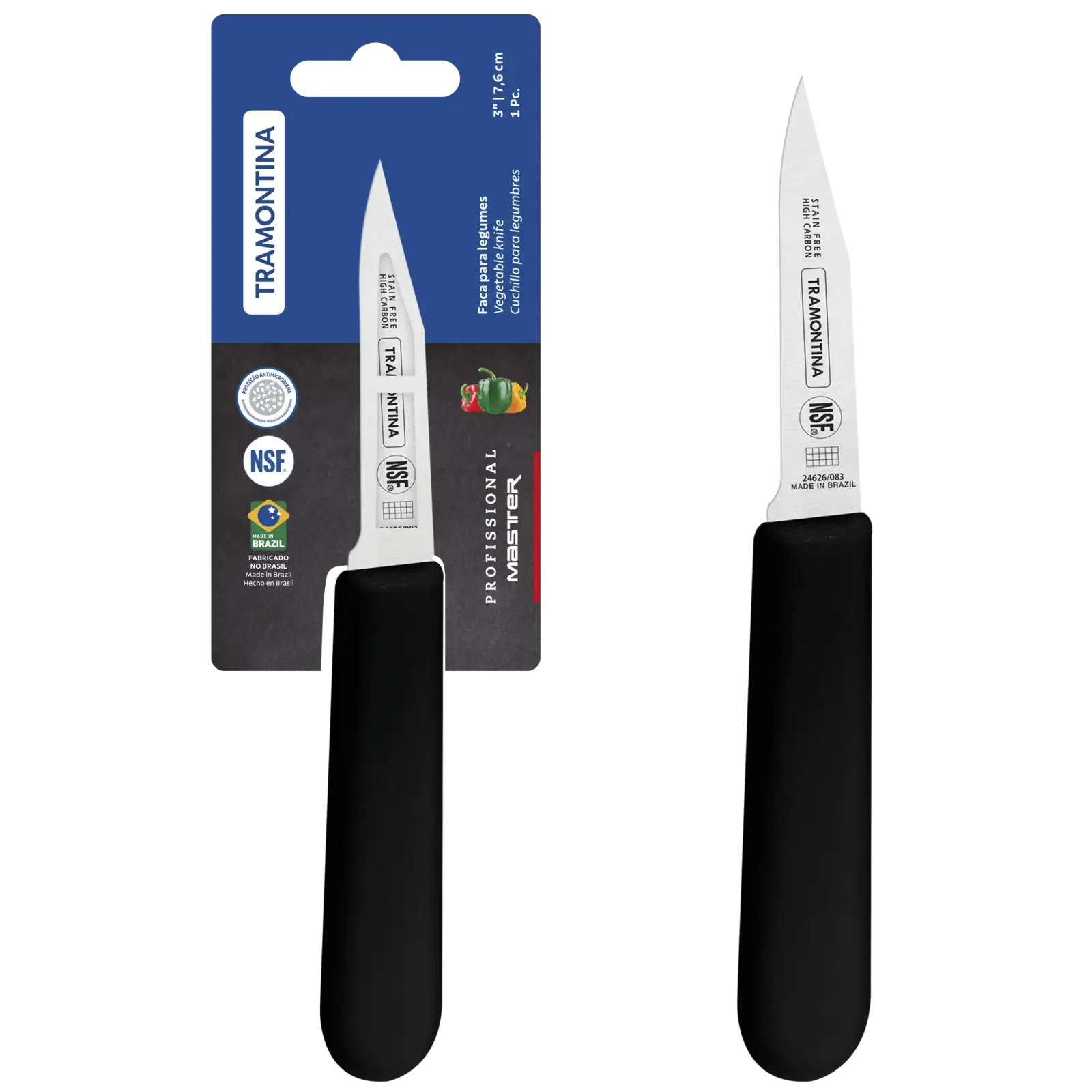 Нож для овощей Tramontina Profissional Master black, 76 мм UA