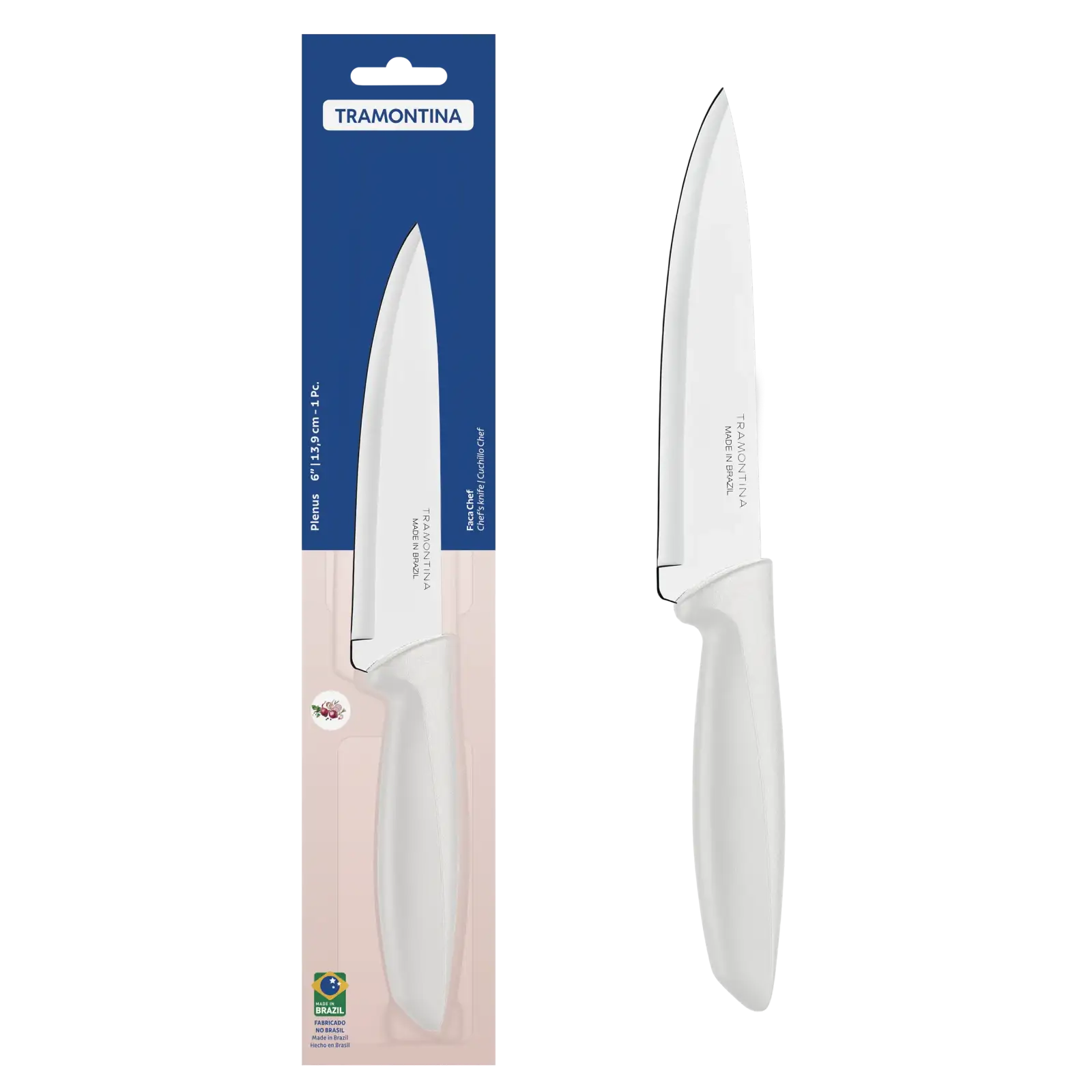 Ніж TRAMONTINA PLENUS light grey Chef 152мм інд. блістер (23426/136) UA