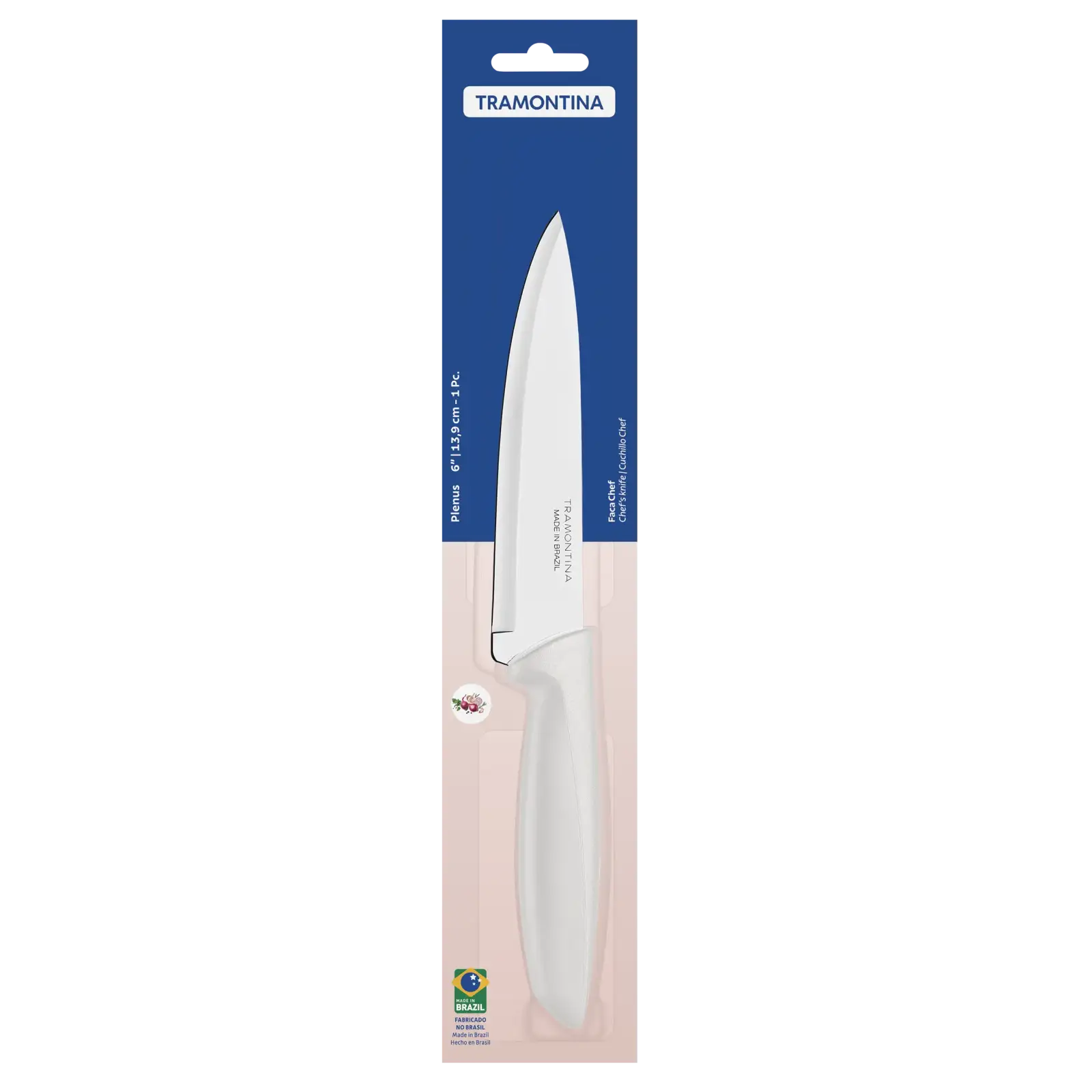 Ніж TRAMONTINA PLENUS light grey Chef 152мм інд. блістер (23426/136) UA
