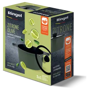 Кастрюля RINGEL Zitrone Olive (4.2 л) 24 см RG-2108-24/1/OL UA