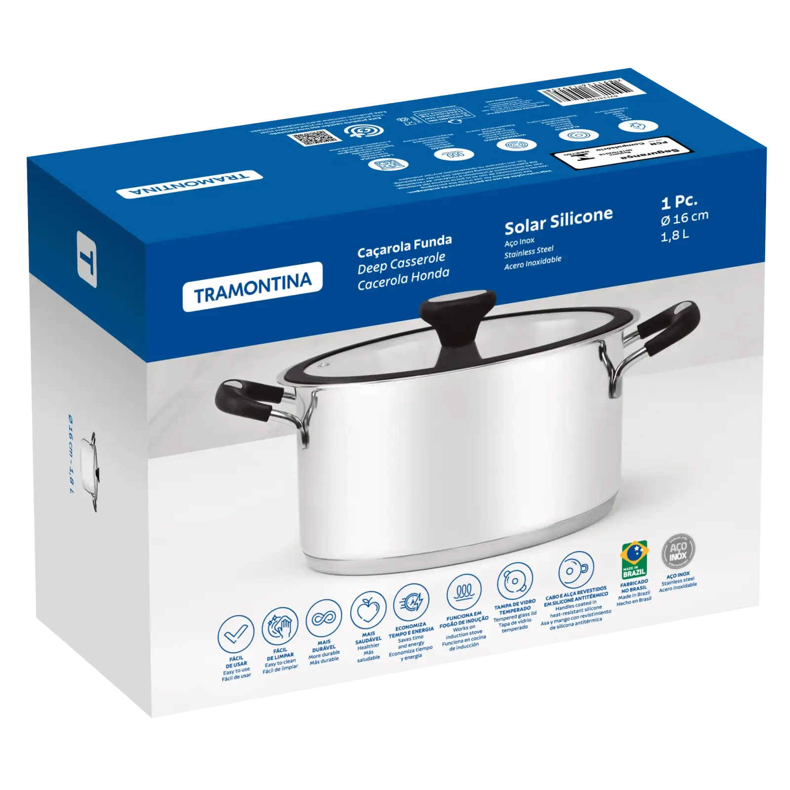 Каструля Tramontina Solar silicone (1.8 л) 16 см UA