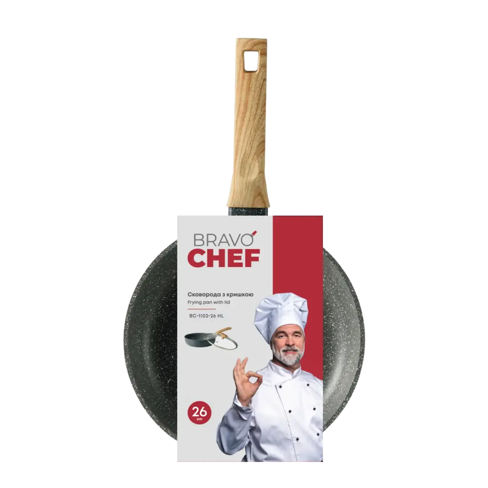 Сковорода Bravo Chef с крышкой 26 см UA