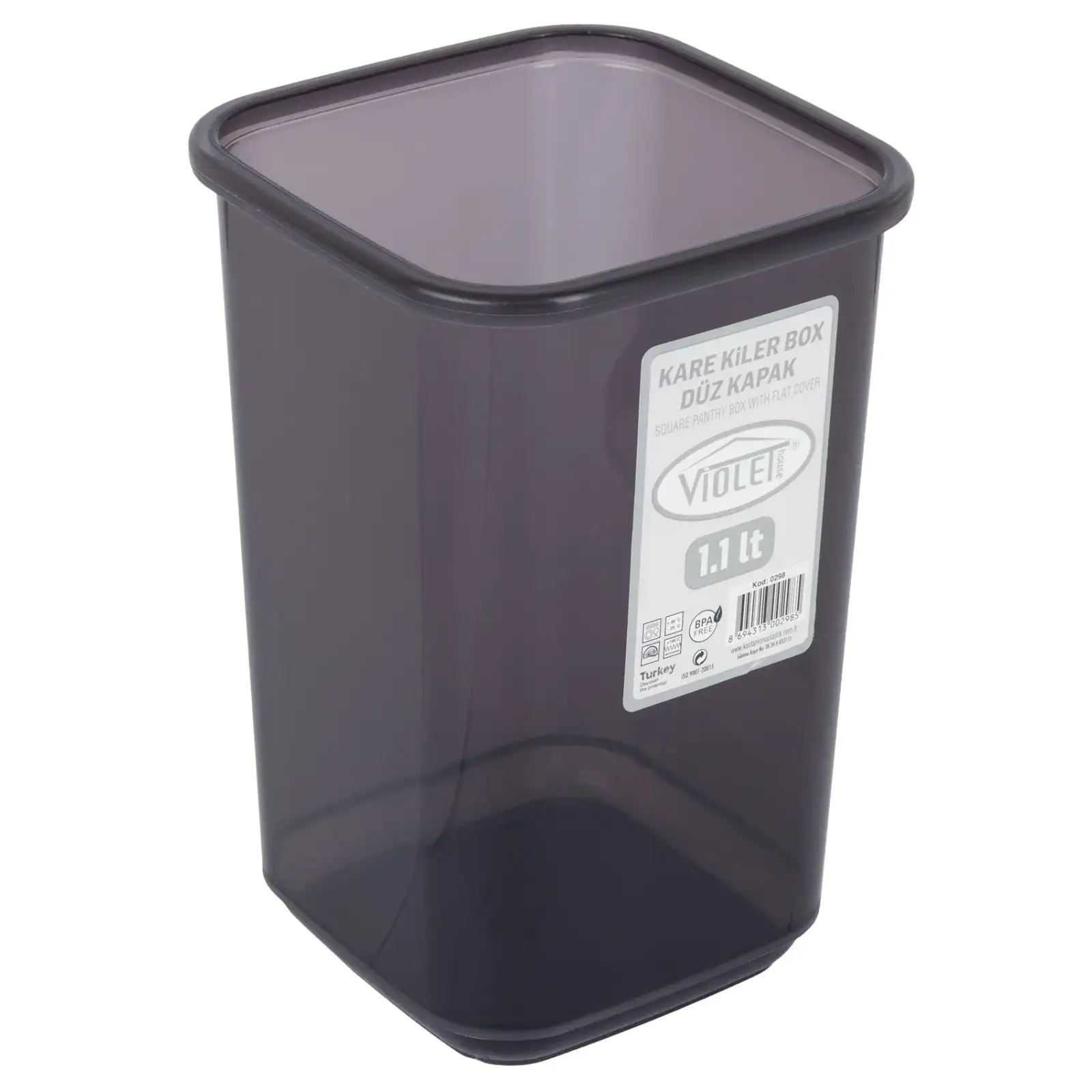 Контейнер для сыпучих Violet House 0298 Transparent Black 1.1 л UA