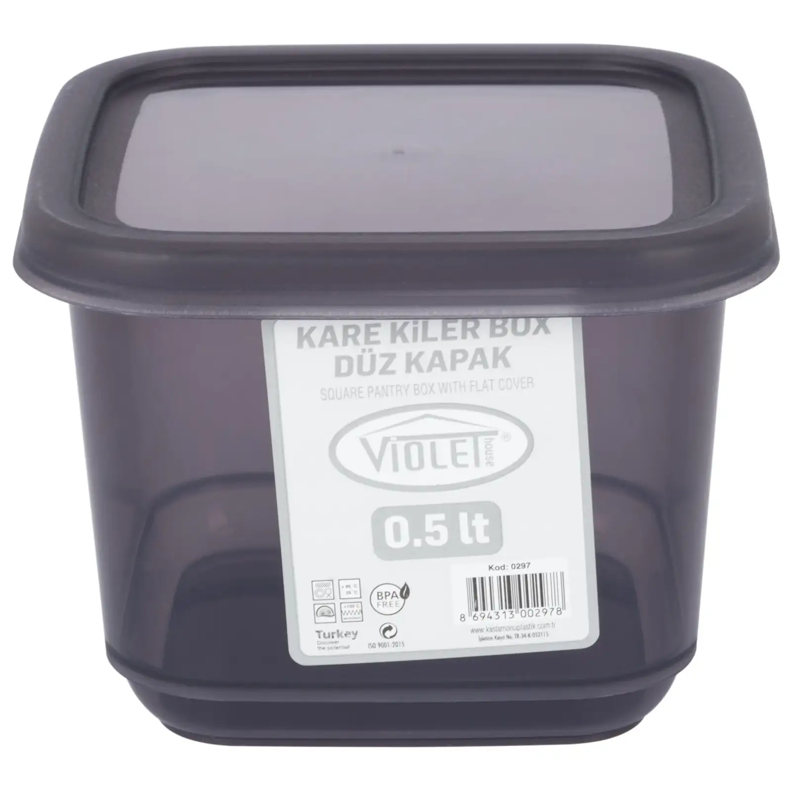Контейнер для сыпучих Violet House 0297 Transparent Black 0.5 л UA