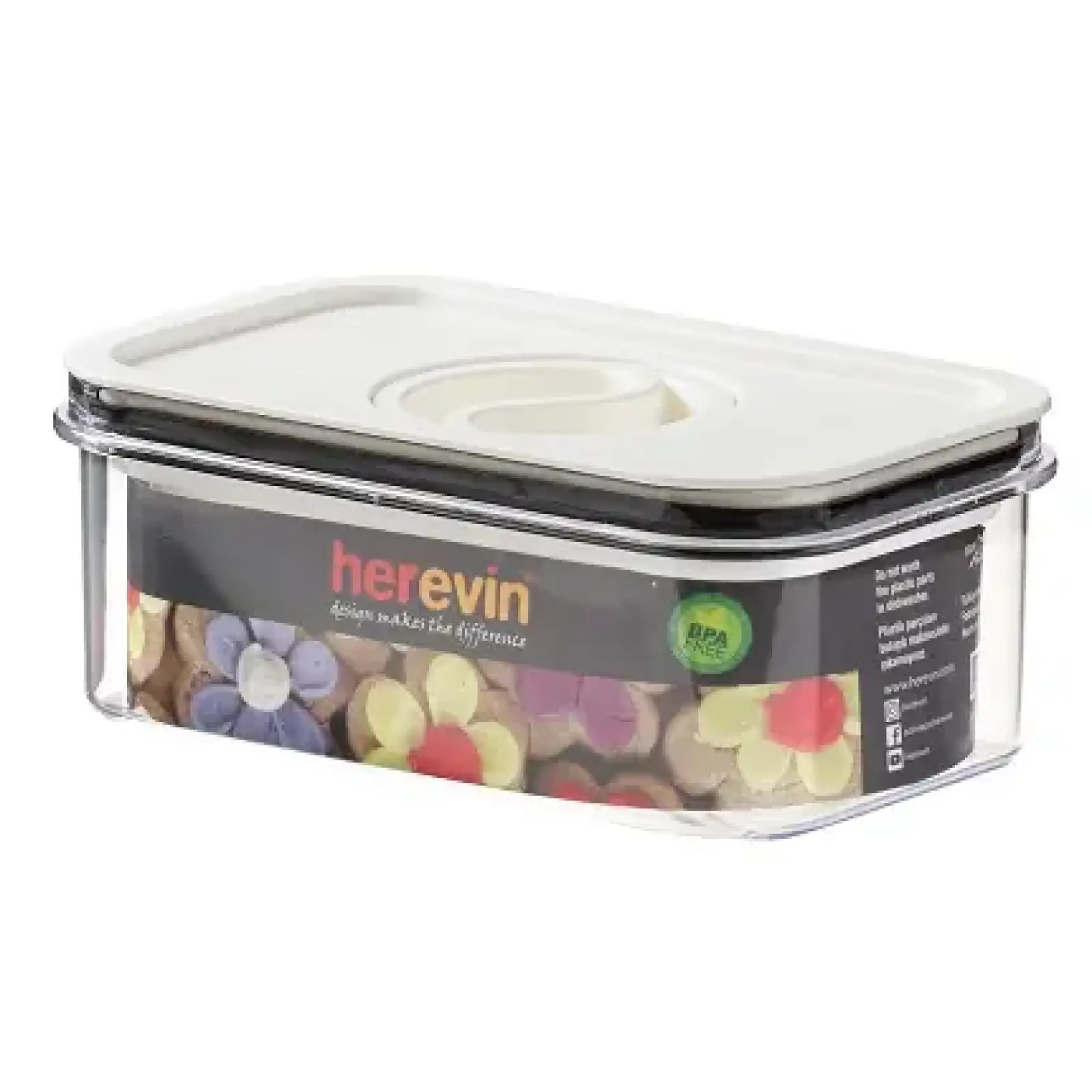 Контейнер HEREVIN Canister-Vacuum Lid-White-Black 0.6 л (161174-000) UA