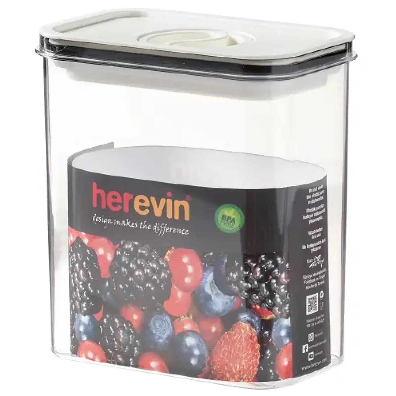 Контейнер HEREVIN Canister-Vacuum Lid-White-Black 1.8 л (161184-000) UA