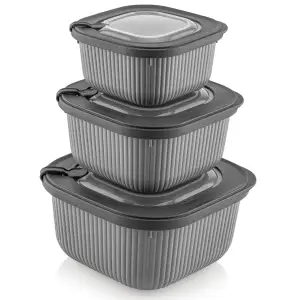Набір контейнерів Idea Home 00685 Line Box Gray 0.6/1.1/1.8 (00685 Gray) UA