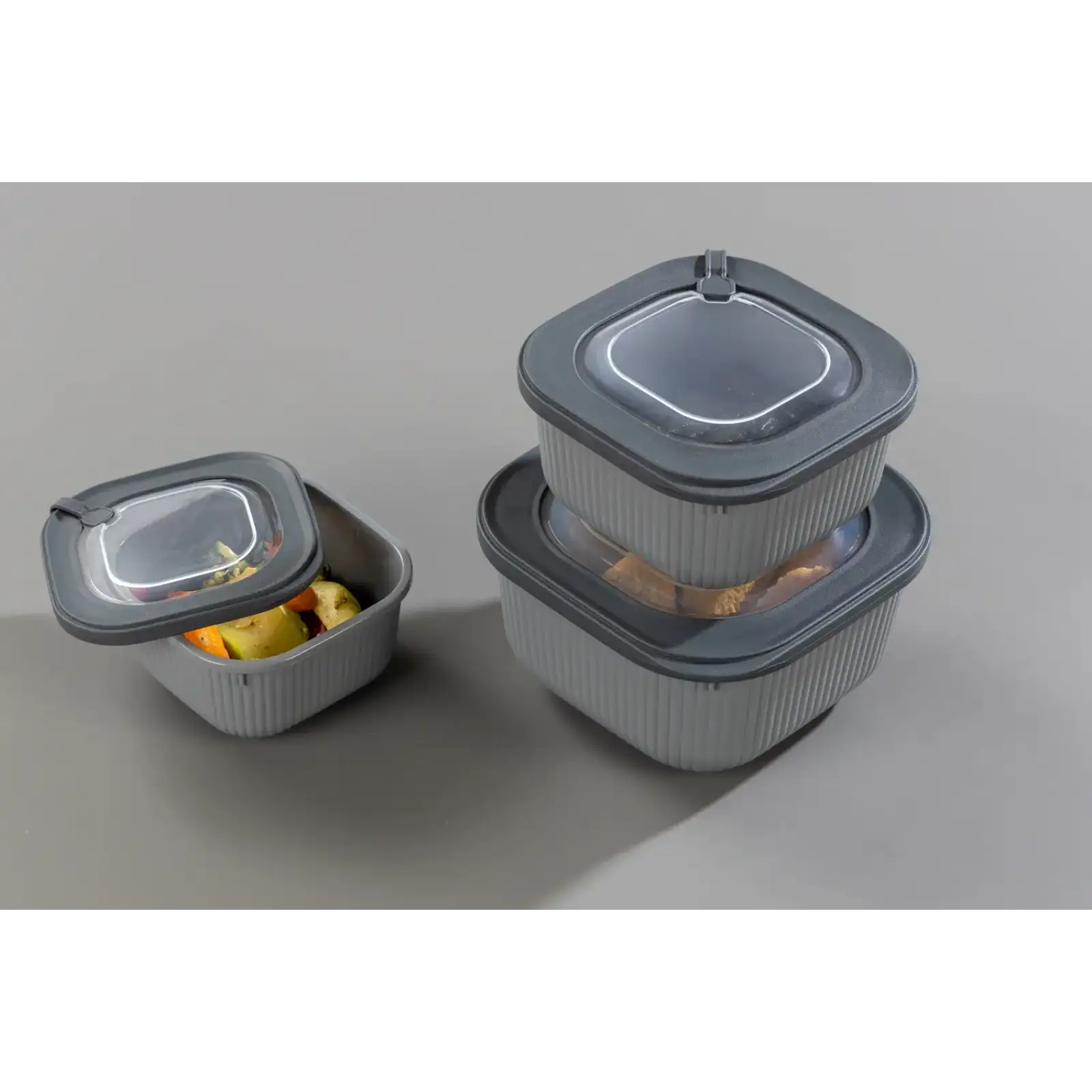 Набір контейнерів Idea Home 00685 Line Box Gray 0.6/1.1/1.8 (00685 Gray) UA