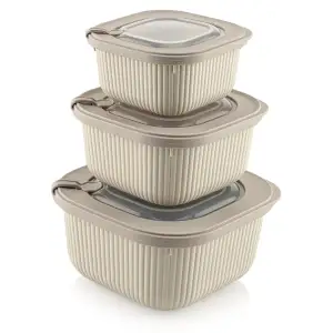 Набір контейнерів Idea Home 00685 Line Box Bej 0.6/1.1/1.8 (00685 Bej) UA