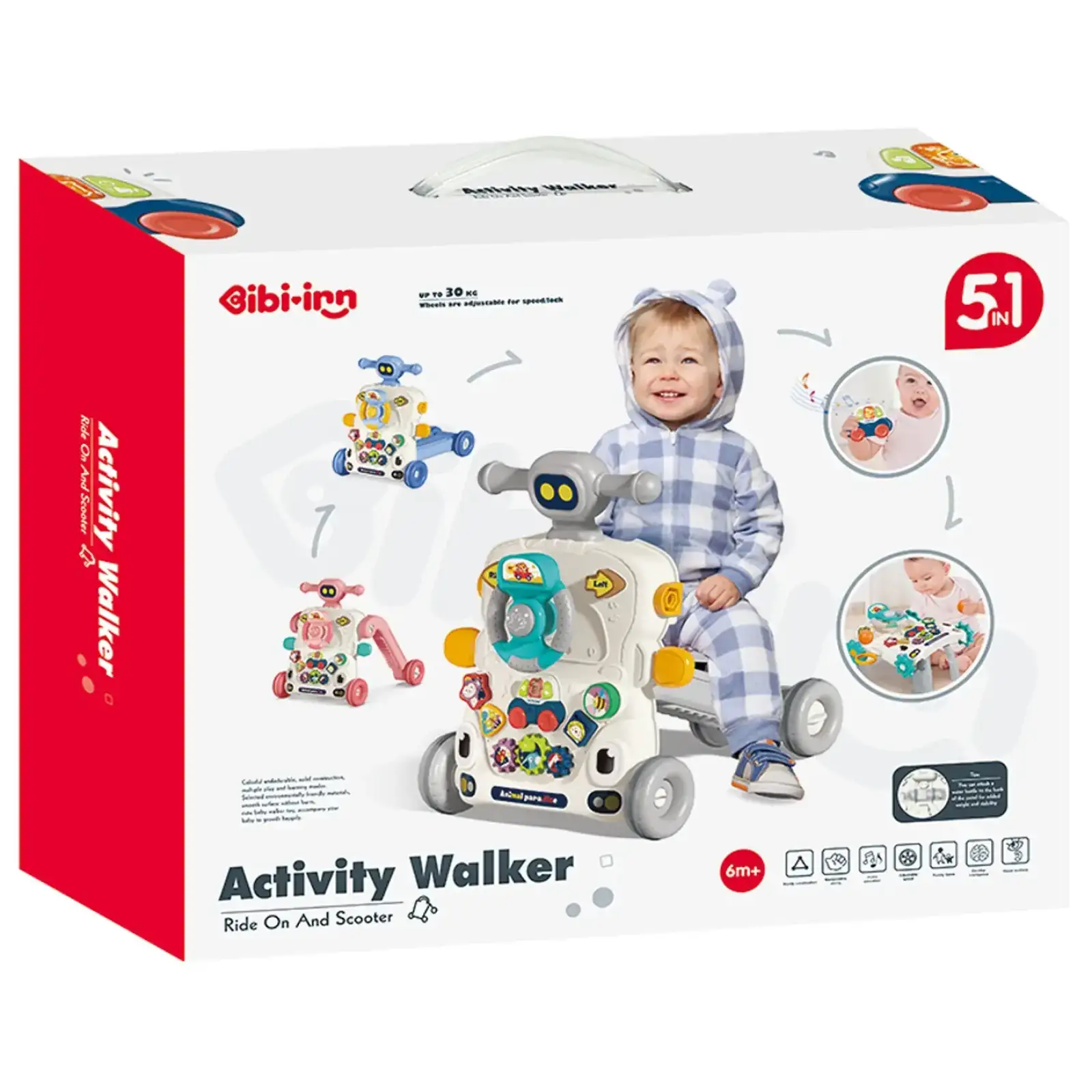 Игрушка Bibi-inn Ходунки Многофункциональные 5 в 1 со световыми и звуковыми эффектами UA