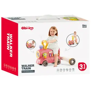 Игрушка Bibi-inn Ходунки-Поезд 3 в 1 с парой и звуковыми эффектами (красный) UA