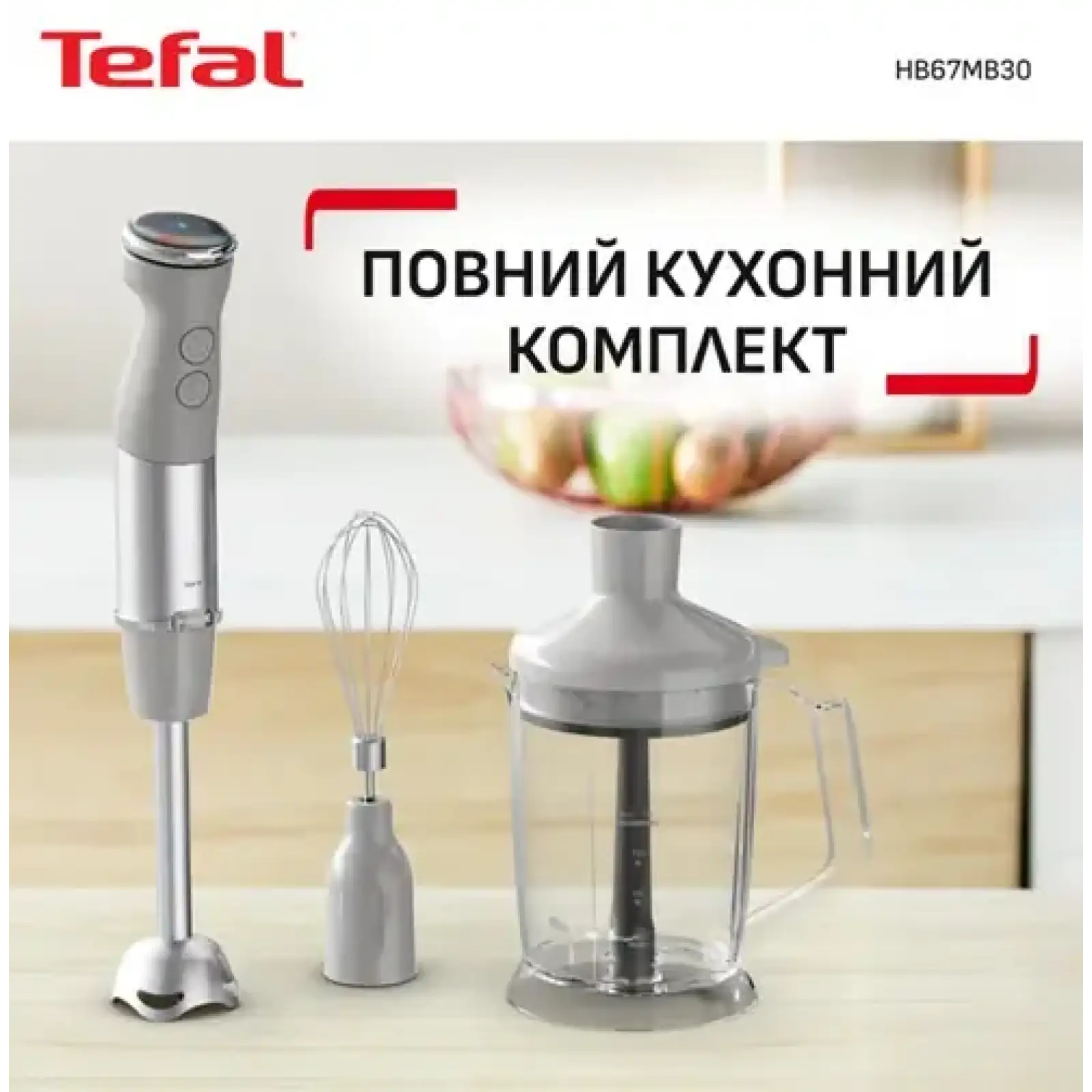Занурювальний блендер Tefal HB67MB30 UA