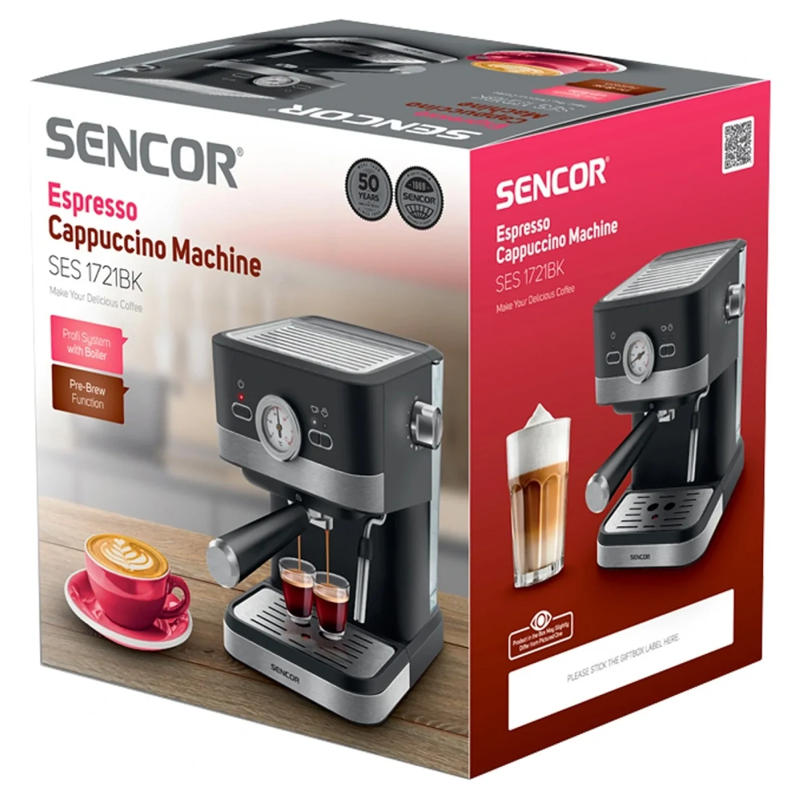 Кофеварка эспрессо Sencor SES 1721BK UA