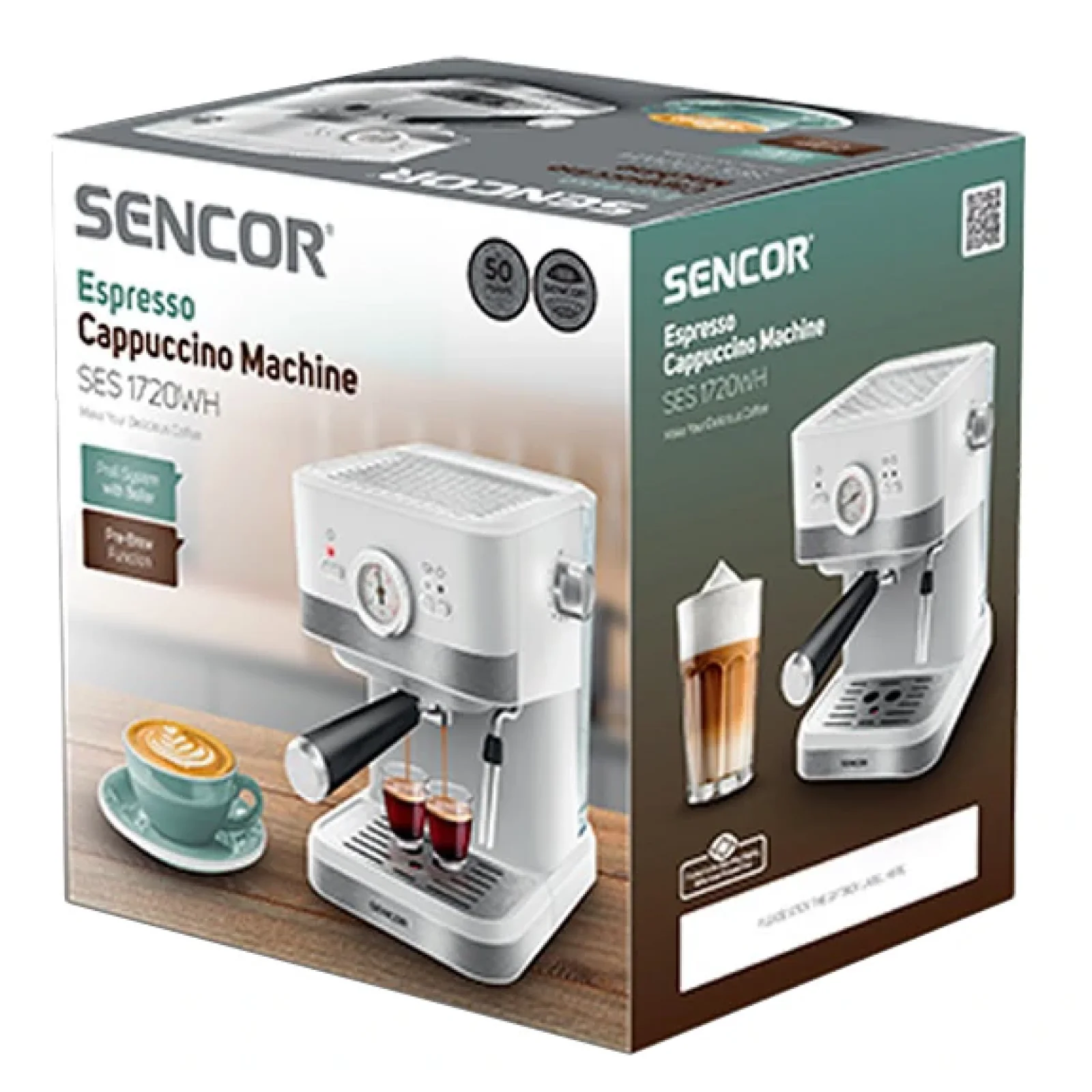 Кофеварка эспрессо Sencor SES 1720WH UA