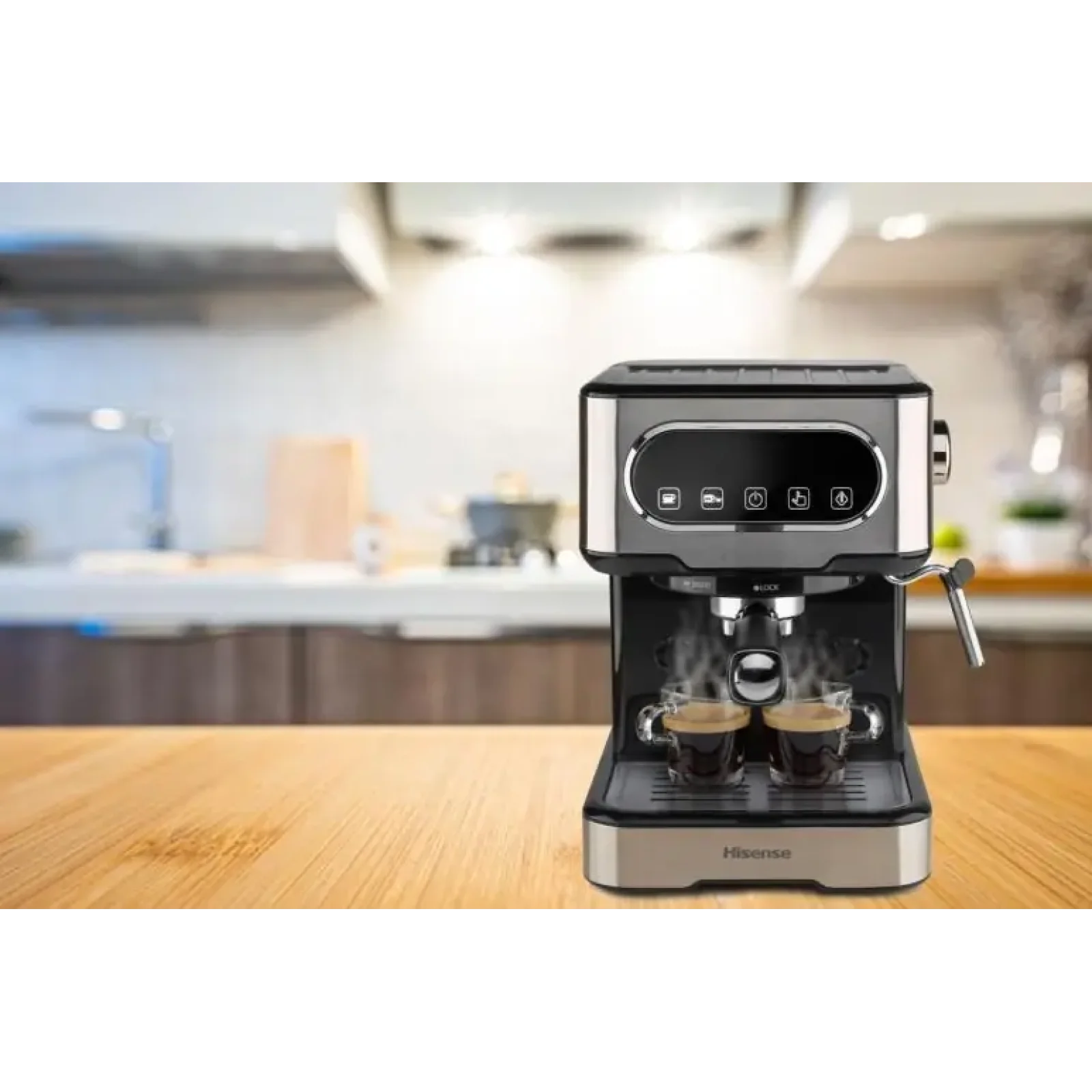 Ріжкова кавоварка еспресо Hisense HESCM15DBK UA