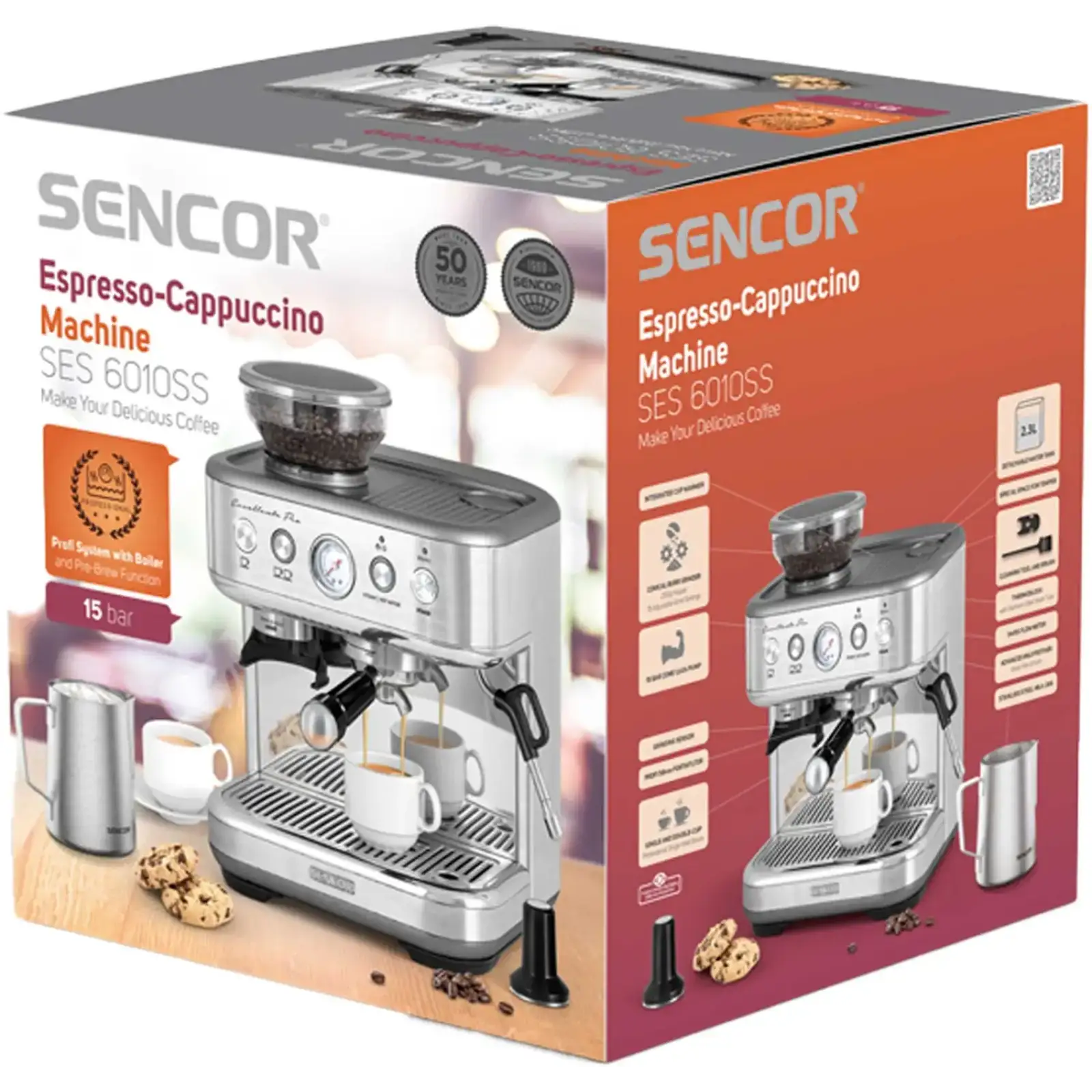 Кавоварка еспрессо Sencor SES 6010SS UA