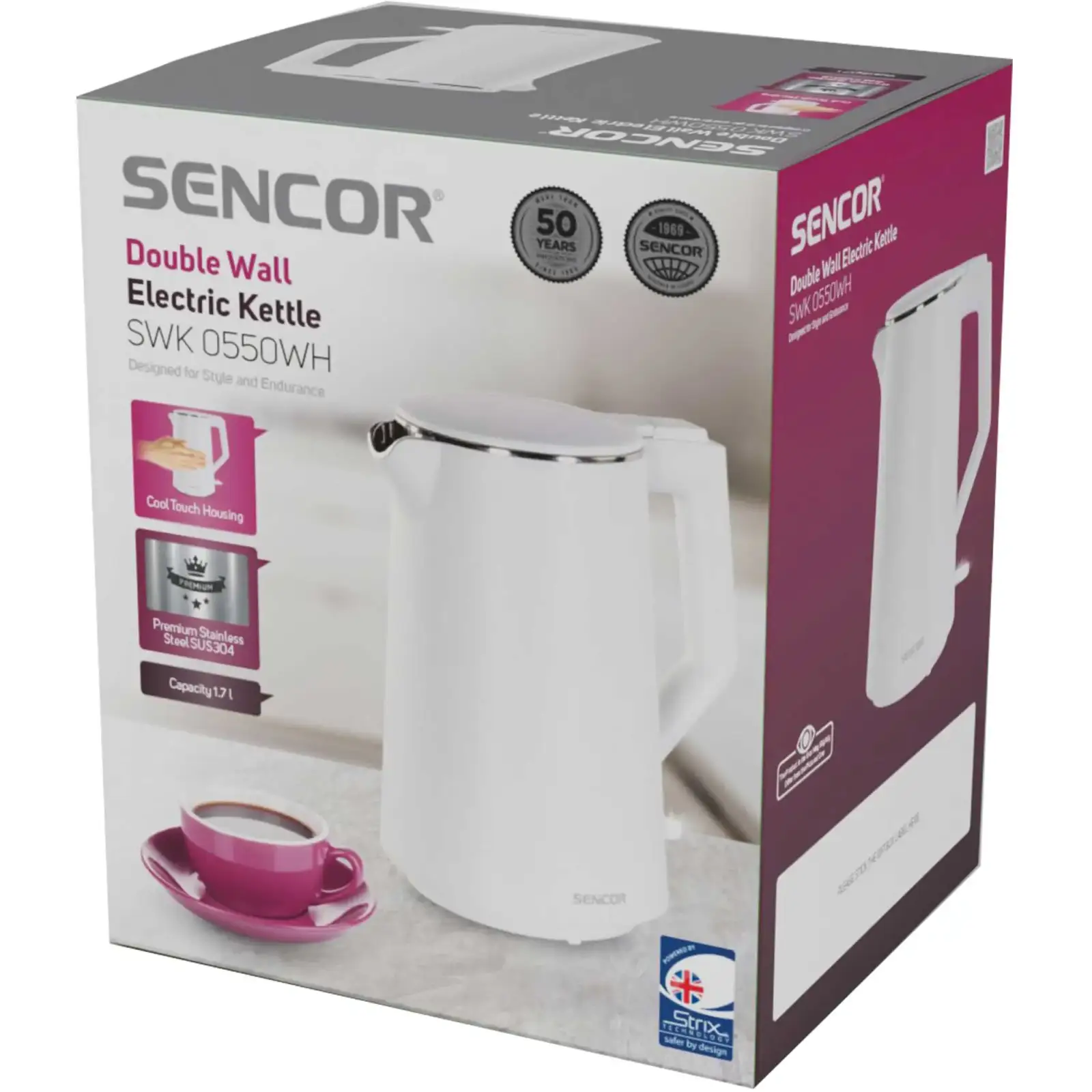 Електрочайник Sencor SWK 0550WH UA