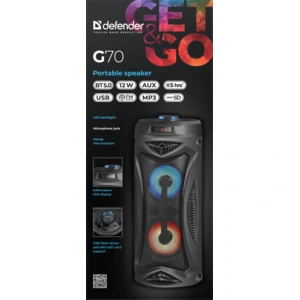 Портативная акустика Defender G70 12Вт, Black (65171) UA