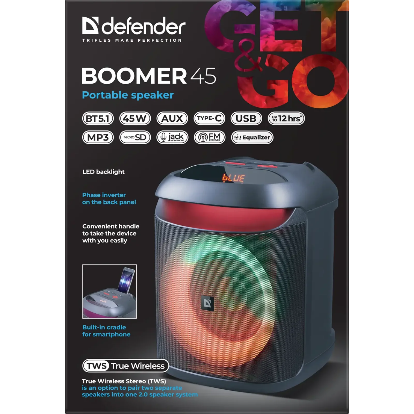 Портативна акустика Defender Beatbox 45 Black (65245) UA