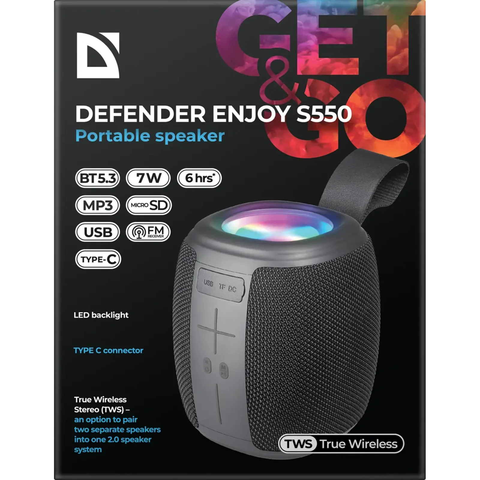 Портативная акустика Defender Enjoy S550 Black (65553) UA