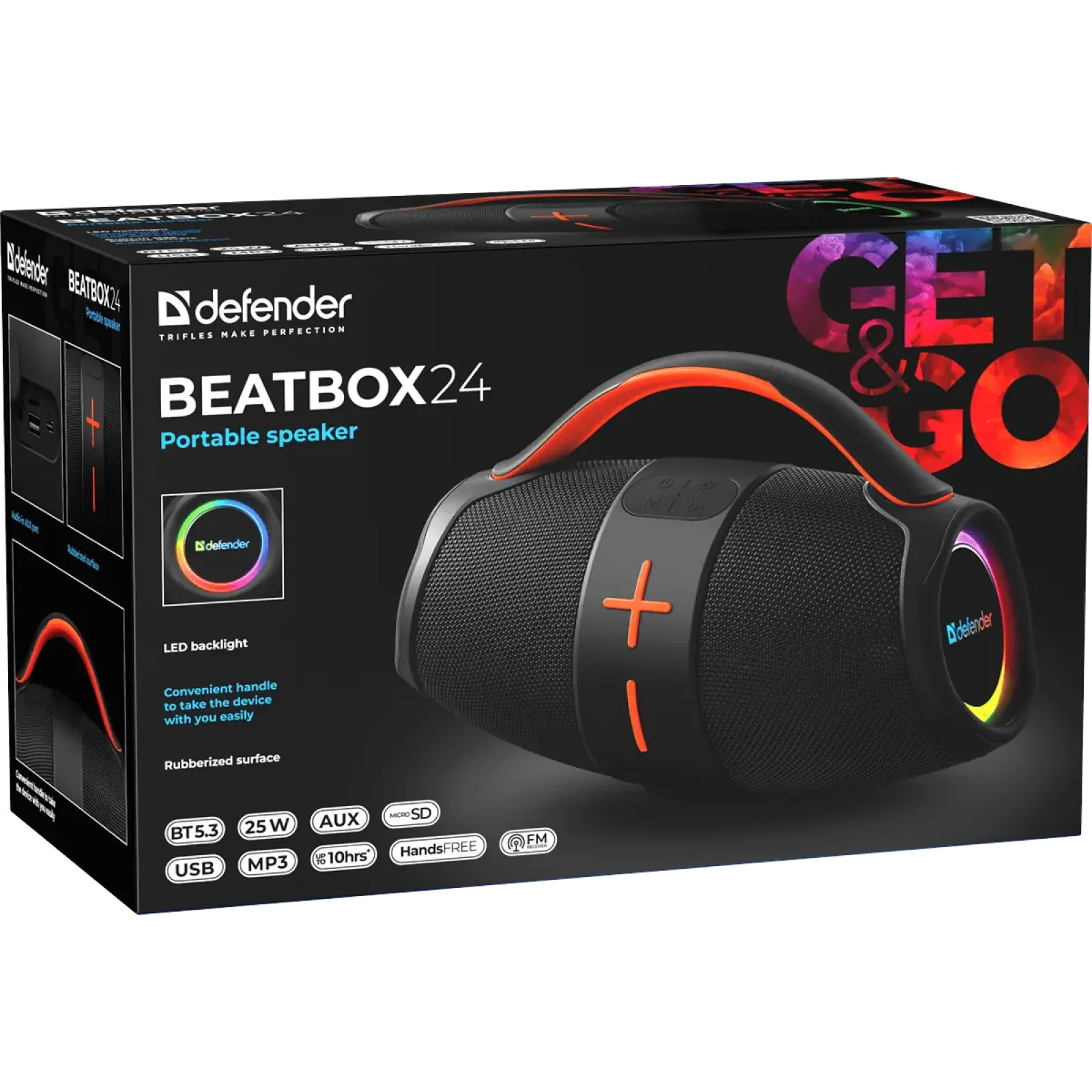 Портативна акустика DEFENDER (65324) Beatbox 24 25Вт, BT/FM/TF/USB/AUX/TWS Black UA