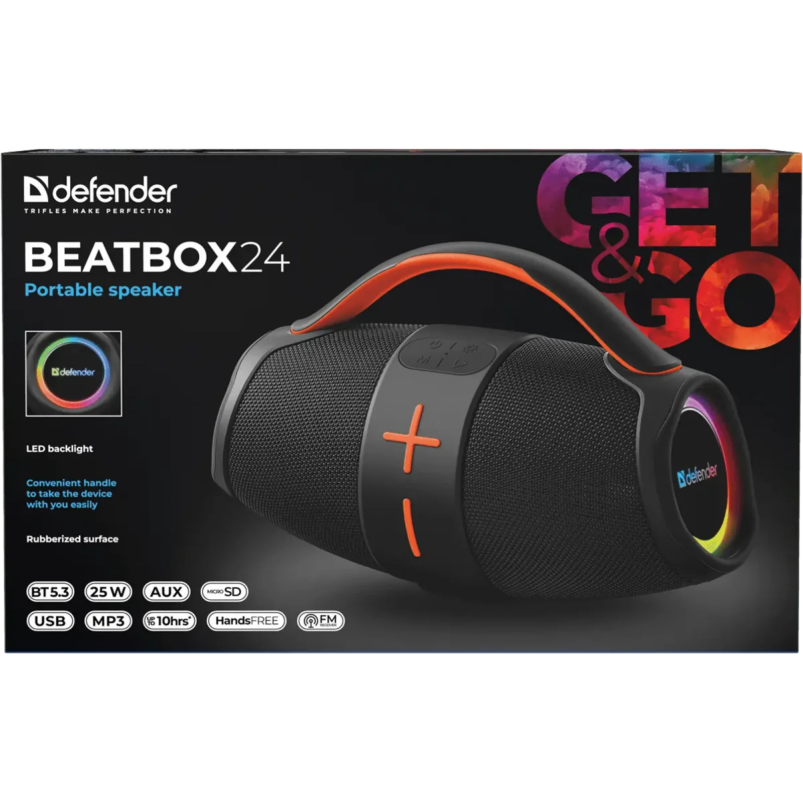 Портативна акустика DEFENDER (65324) Beatbox 24 25Вт, BT/FM/TF/USB/AUX/TWS Black UA