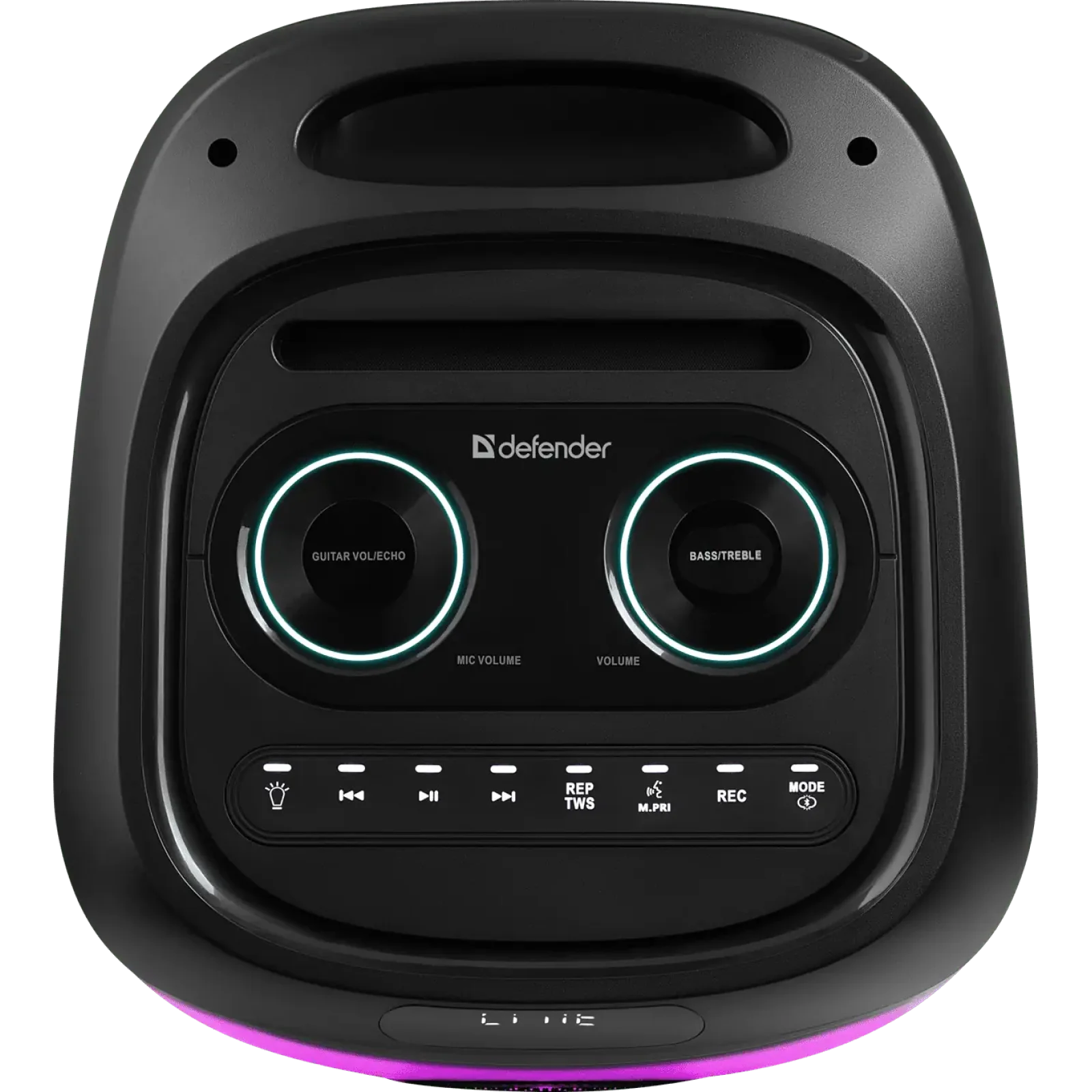 Портативна акустика DEFENDER (65133) Boomer 130 120Вт, BT/FM/TF/USB/MIC/Light Black UA