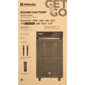 Портативна акустика DEFENDER (65093) Sound Factory 140Вт, BT/USB/TF/FM/15