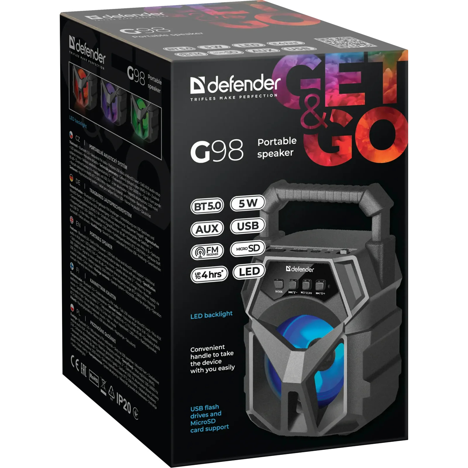 Портативна акустика Defender G98 5W Black (65098) UA