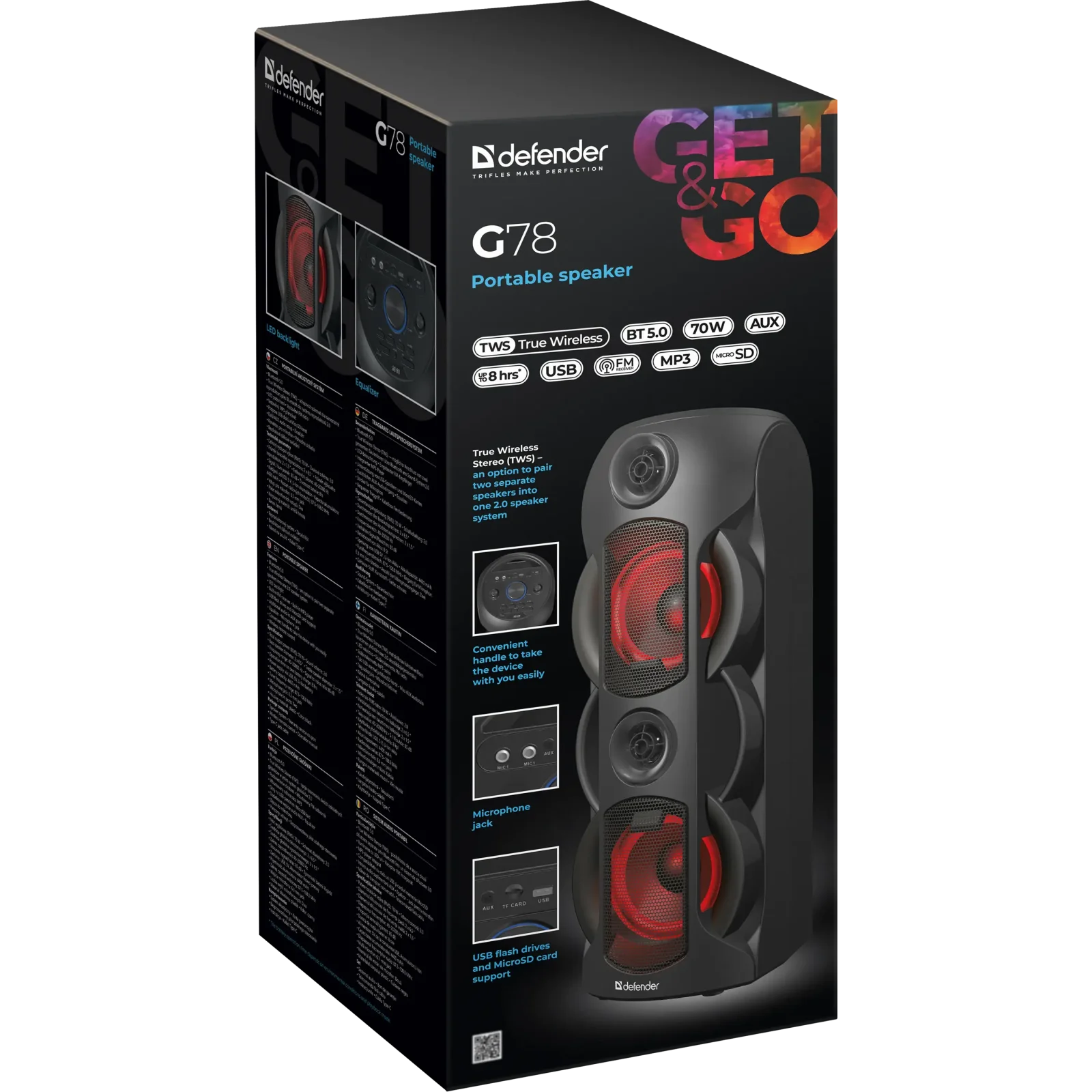 Портативна колонка Defender G78 70W Black (65178) UA