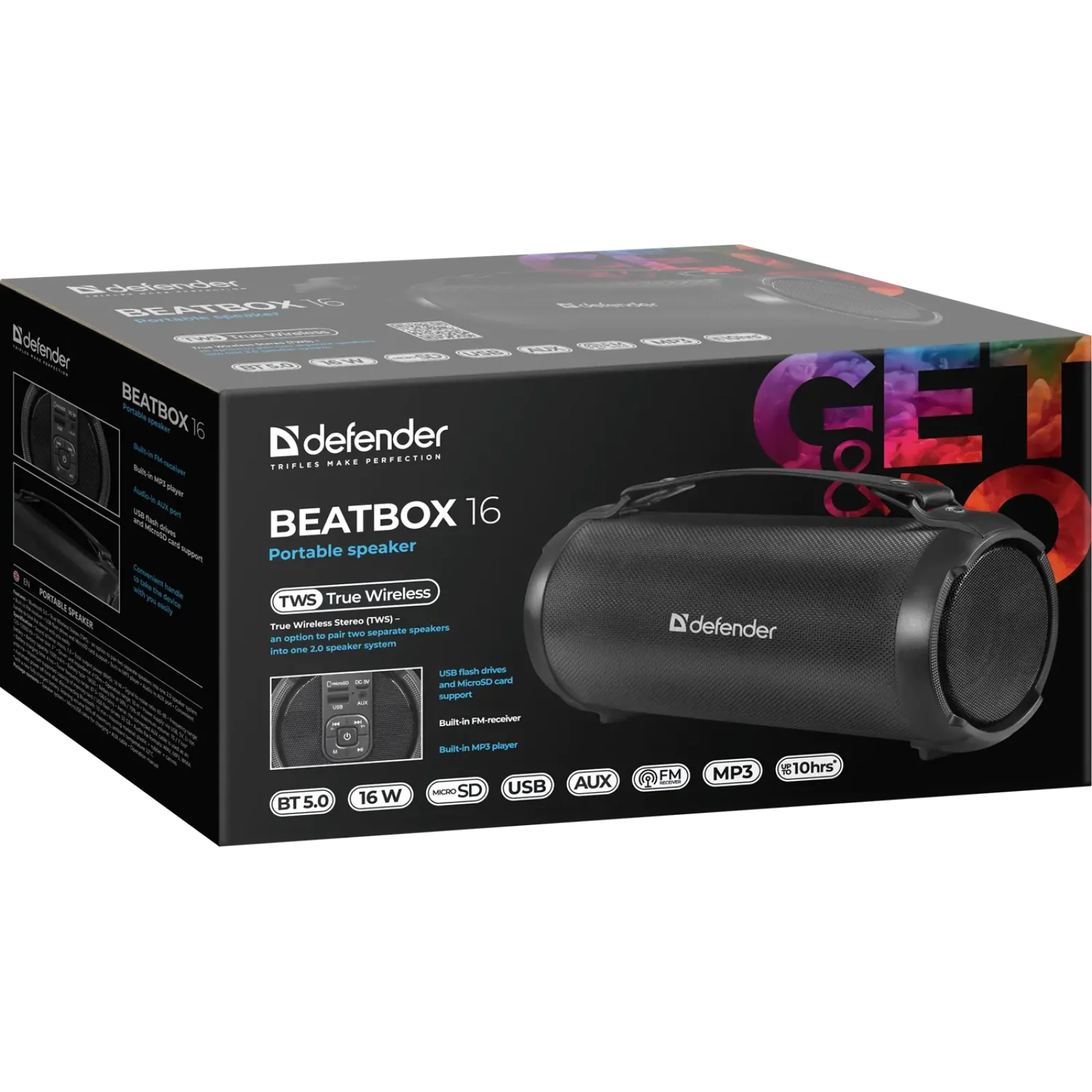 Портативна акустика Defender Beatbox 16 16Вт Black (65216) UA