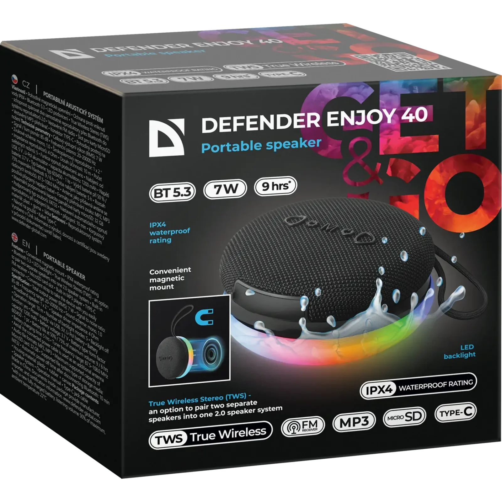 Портативна акустика Defender Enjoy 40 7Вт Black (65141) UA