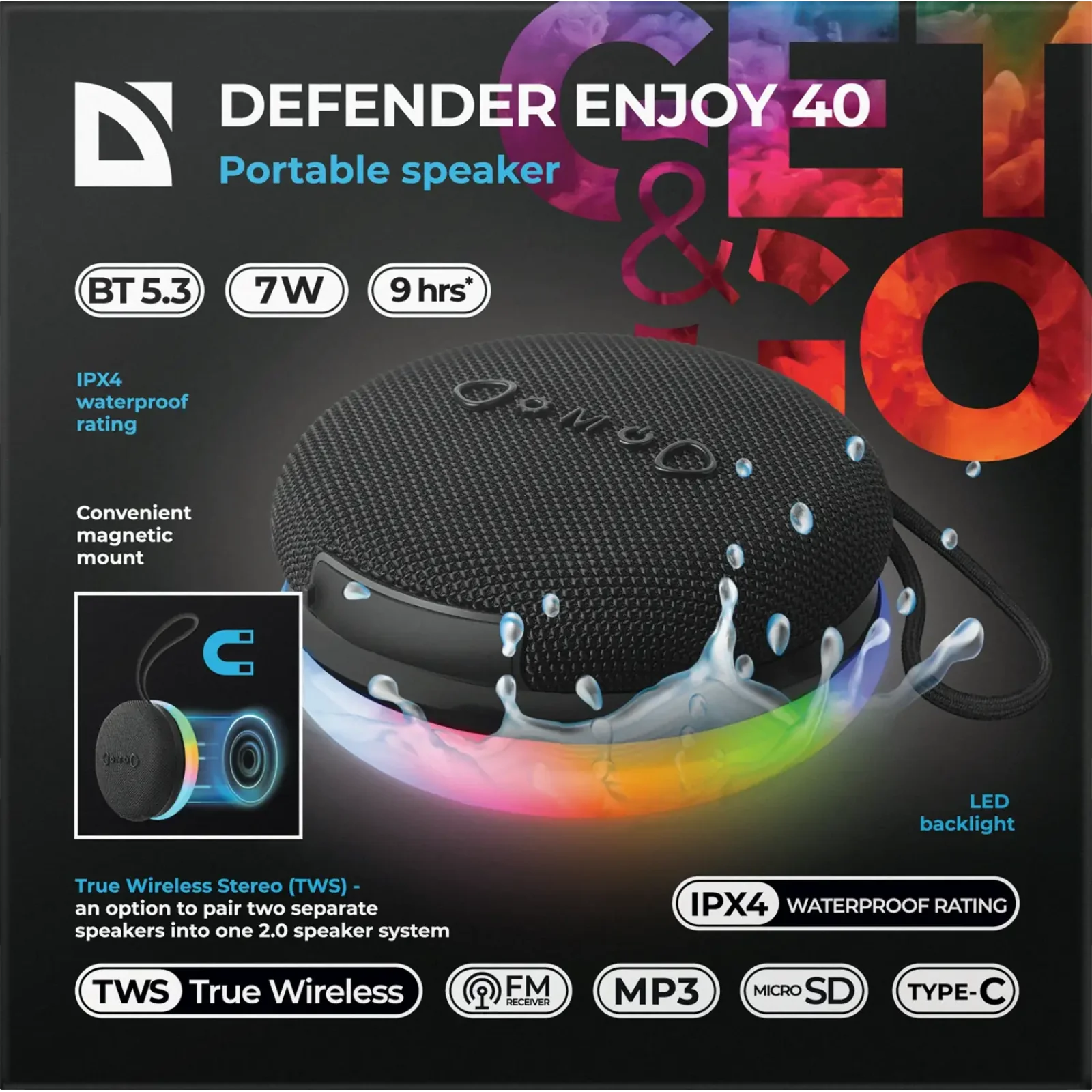 Портативна акустика Defender Enjoy 40 7Вт Black (65141) UA