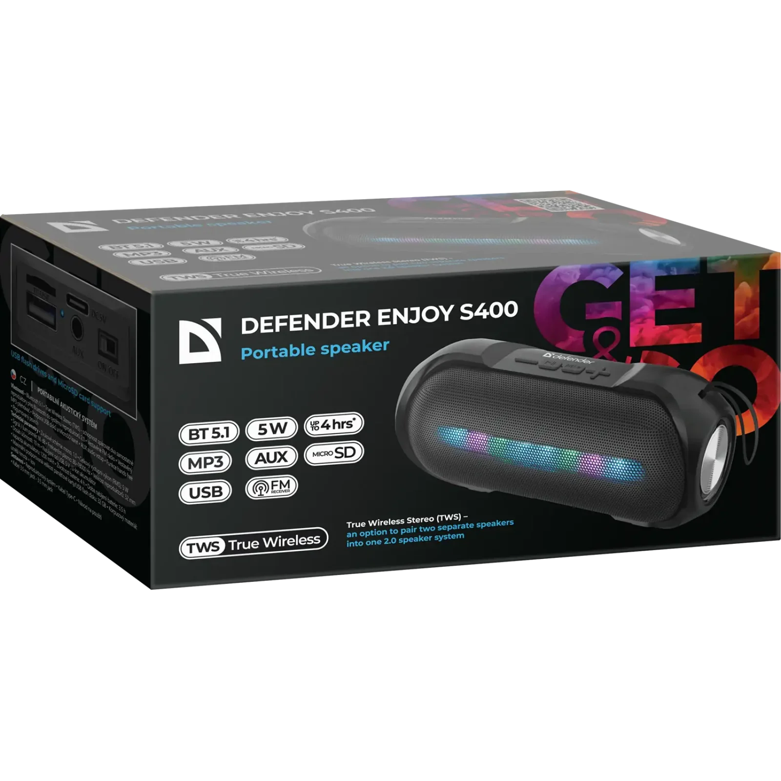 Портативна акустика Defender Enjoy S400 5Вт Black (65399) UA