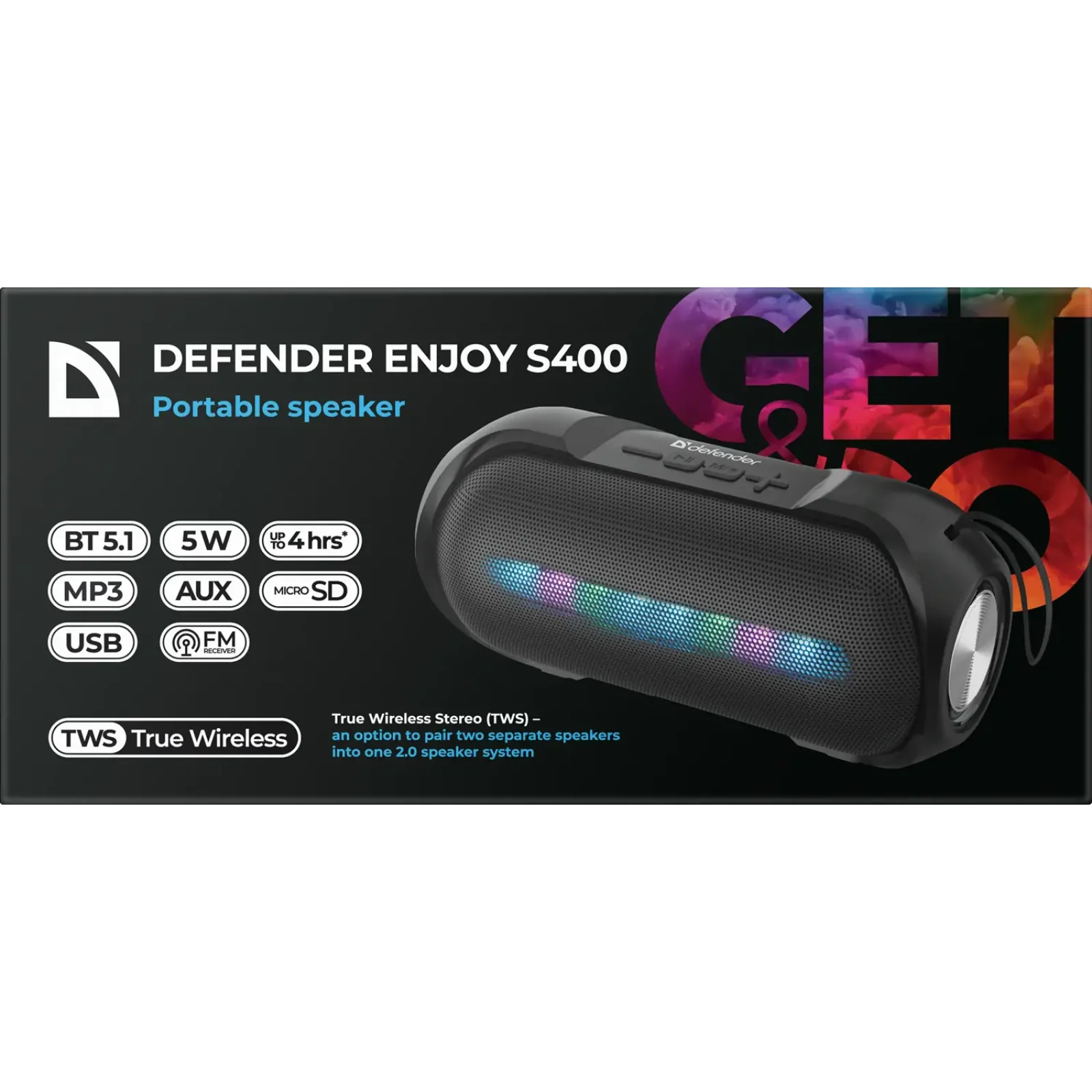Портативна акустика Defender Enjoy S400 5Вт Black (65399) UA